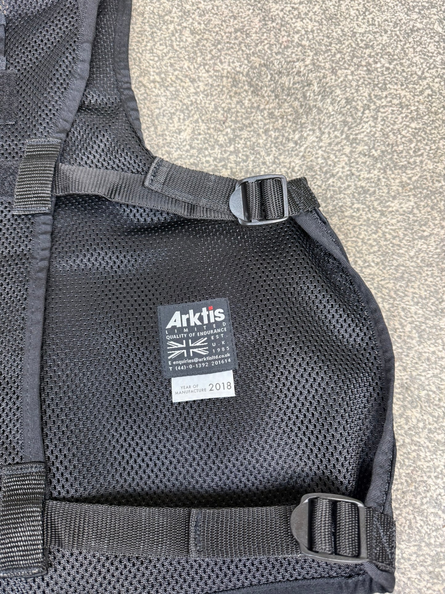Ex Police Black Arktis Utility Patrol Vest & Pouches Dog Handler Security Airsoft - X Small