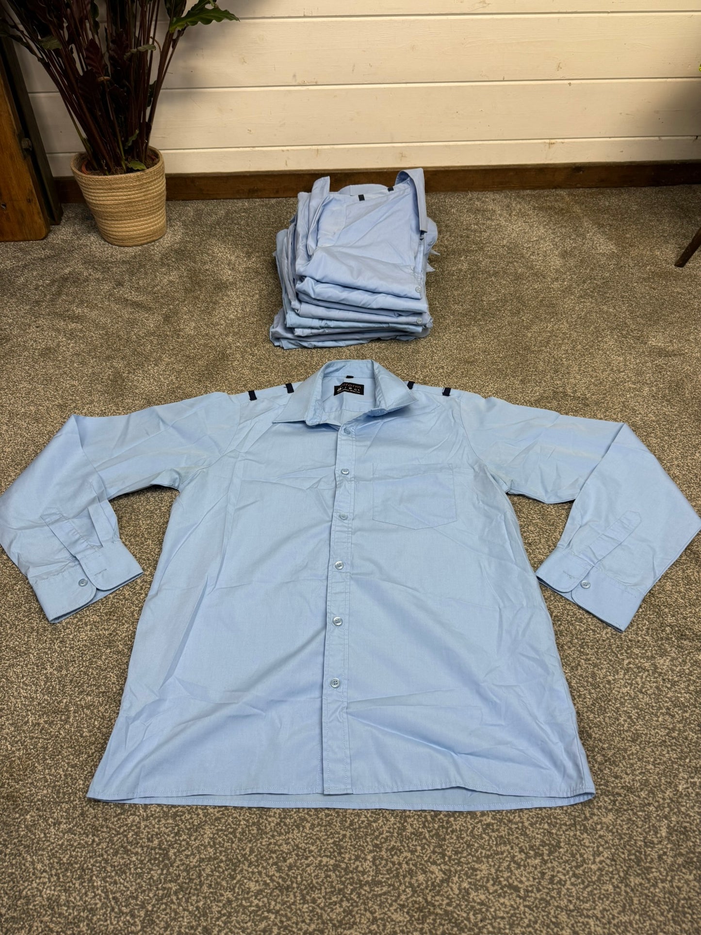 11x Ex Police Cadet Light Blue Shirts Long Sleeve Job Lot Bundle