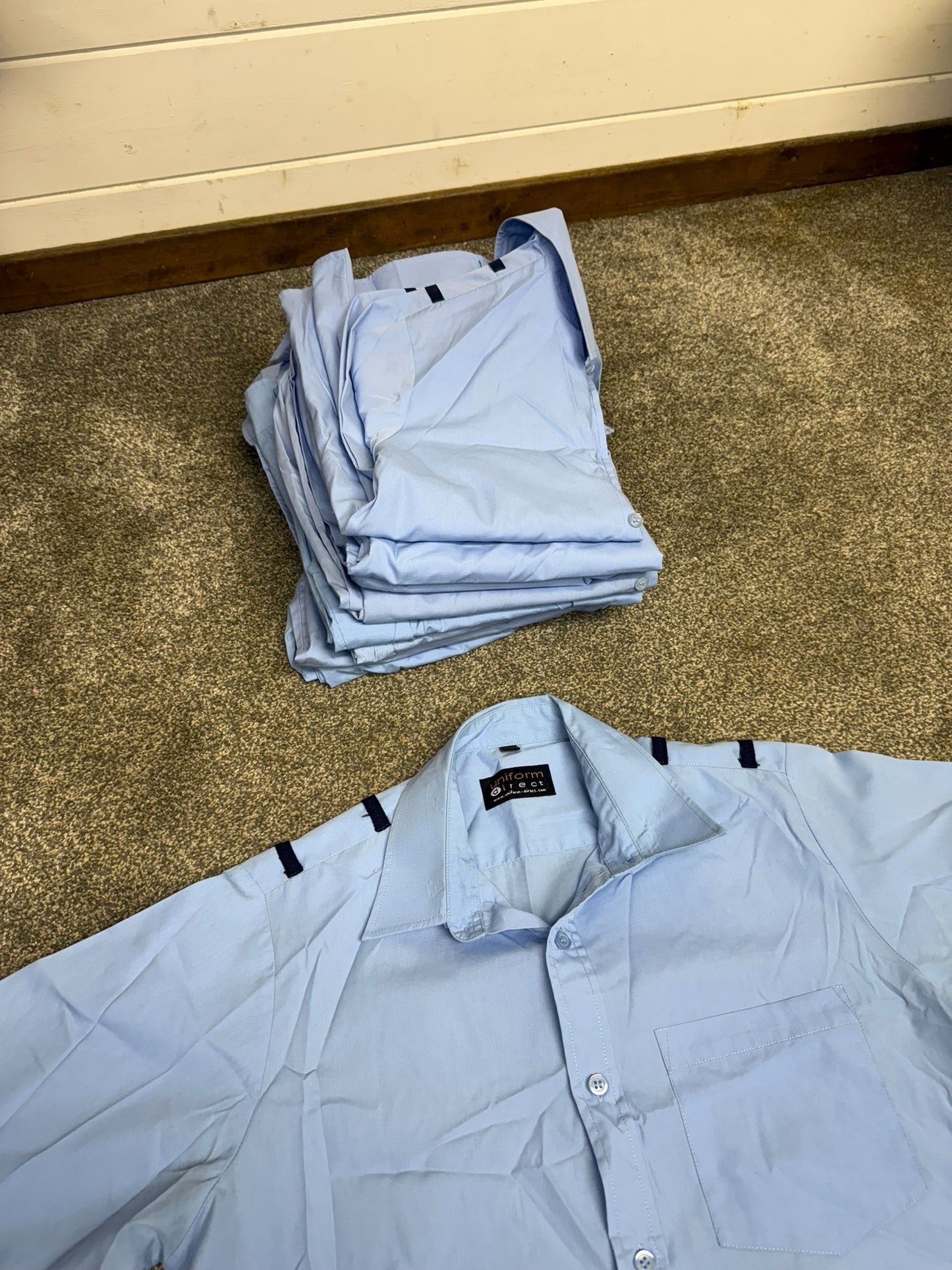 11x Ex Police Cadet Light Blue Shirts Long Sleeve Job Lot Bundle
