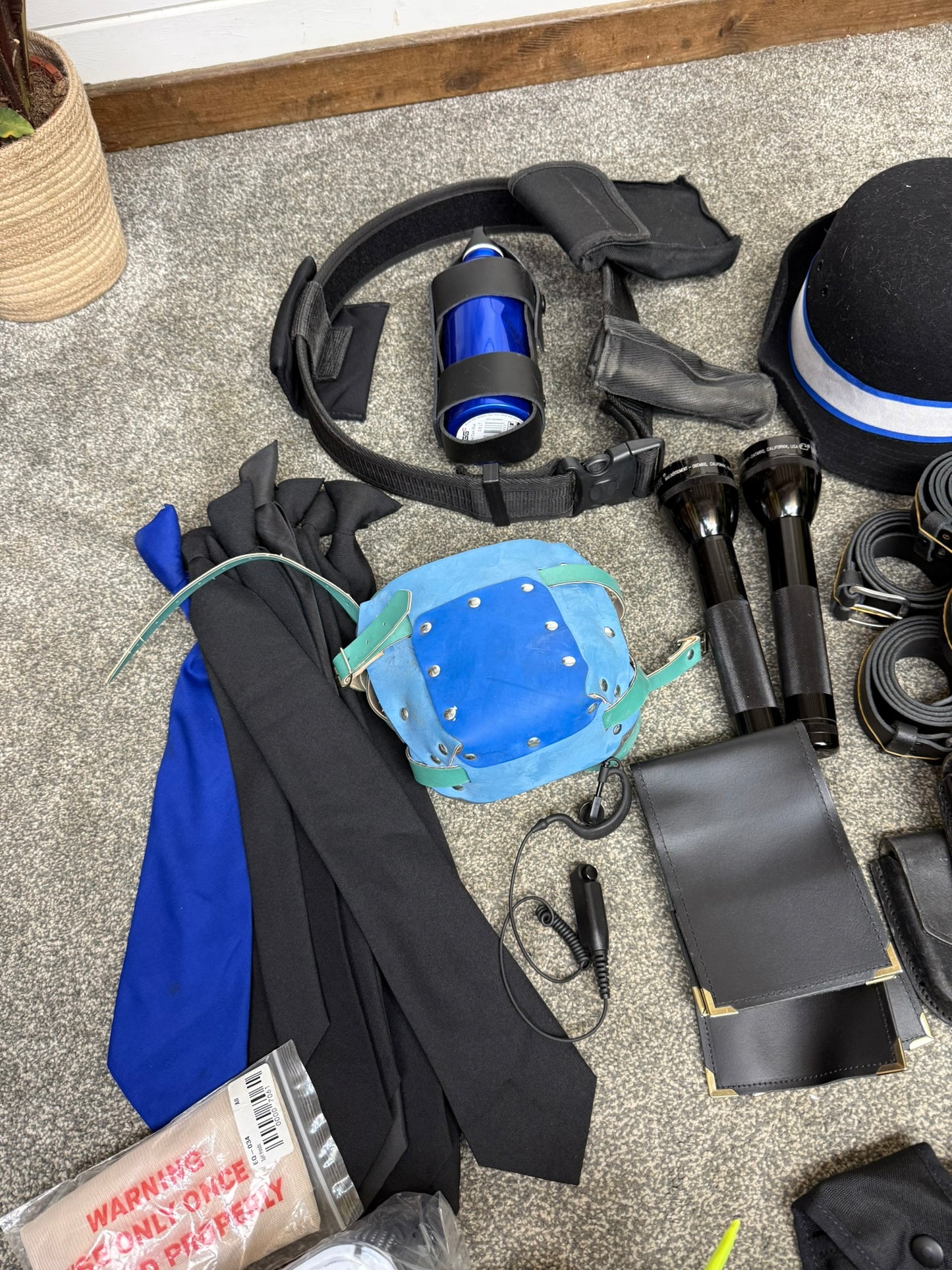Ex Police Accessory Job Lot Belt Pouches Gloves Hat Maglite Security Lot