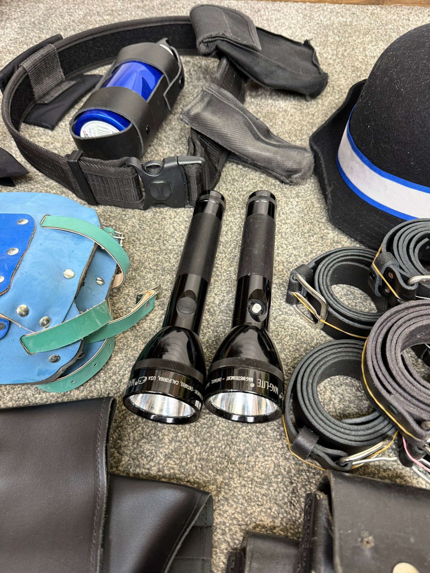 Ex Police Accessory Job Lot Belt Pouches Gloves Hat Maglite Security Lot