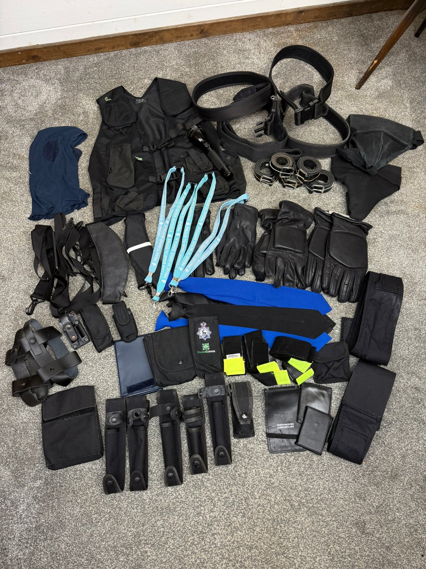 Ex Police Accessory Job Lot Vest Belts Pouches Gloves Maglite Security Lot