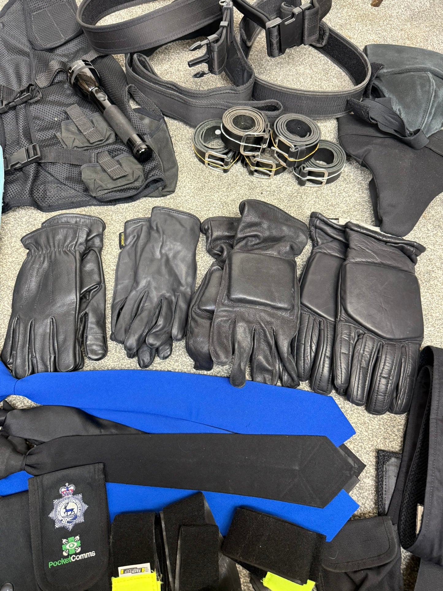 Ex Police Accessory Job Lot Vest Belts Pouches Gloves Maglite Security Lot
