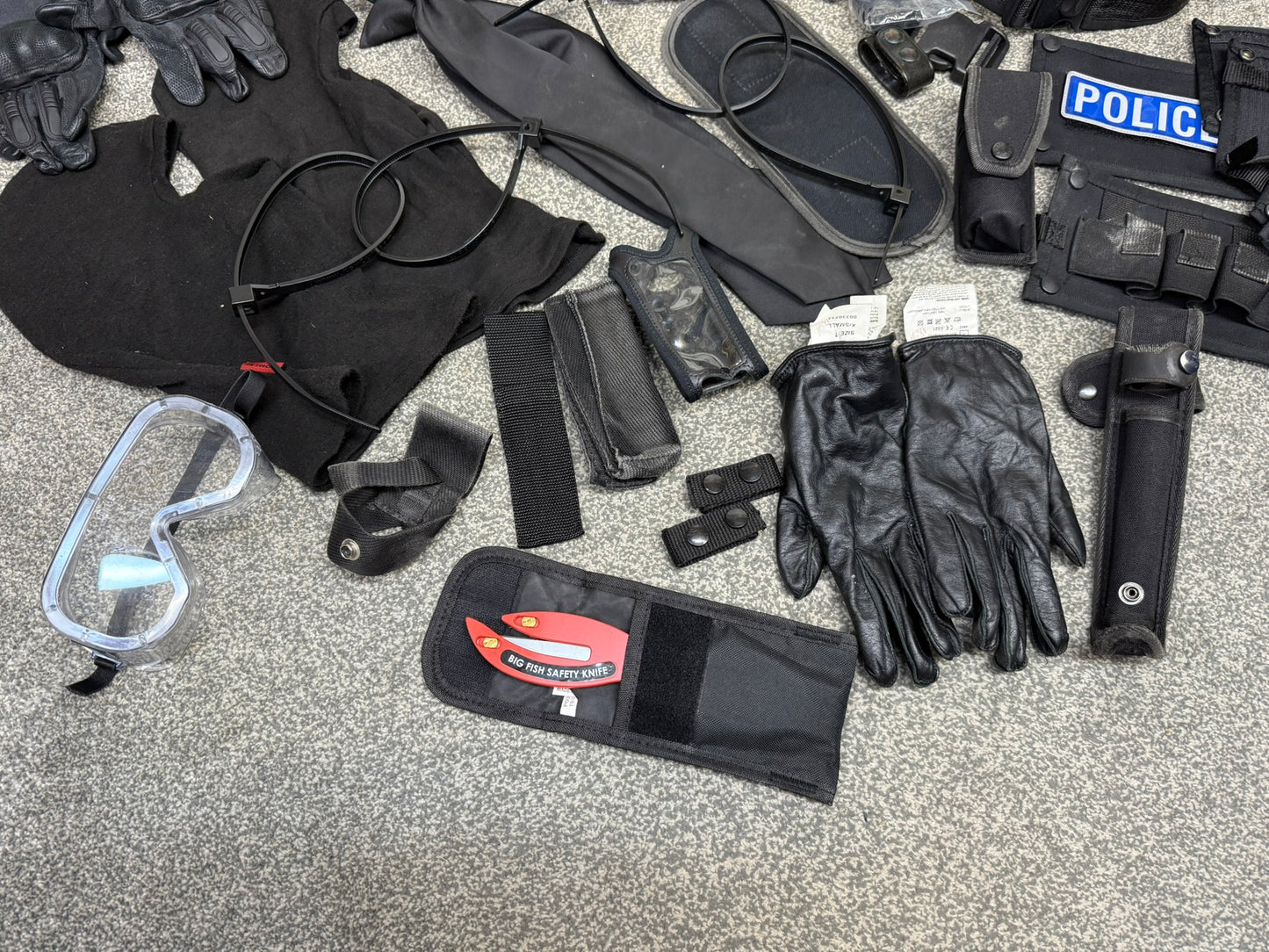 Ex Police Accessory Job Lot Hats Belts Pouches Gloves Fast Straps Security Lot