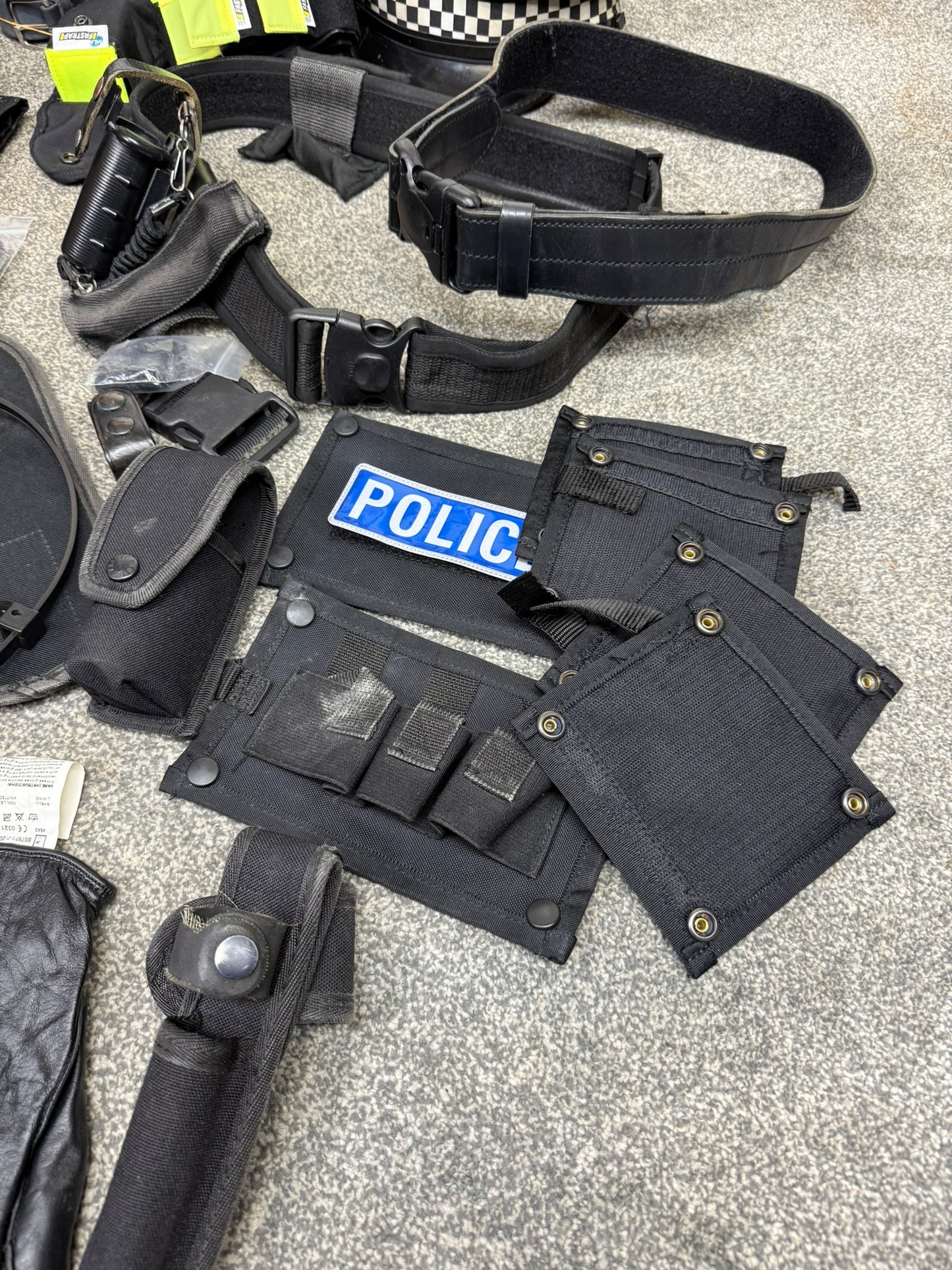 Ex Police Accessory Job Lot Hats Belts Pouches Gloves Fast Straps Security Lot