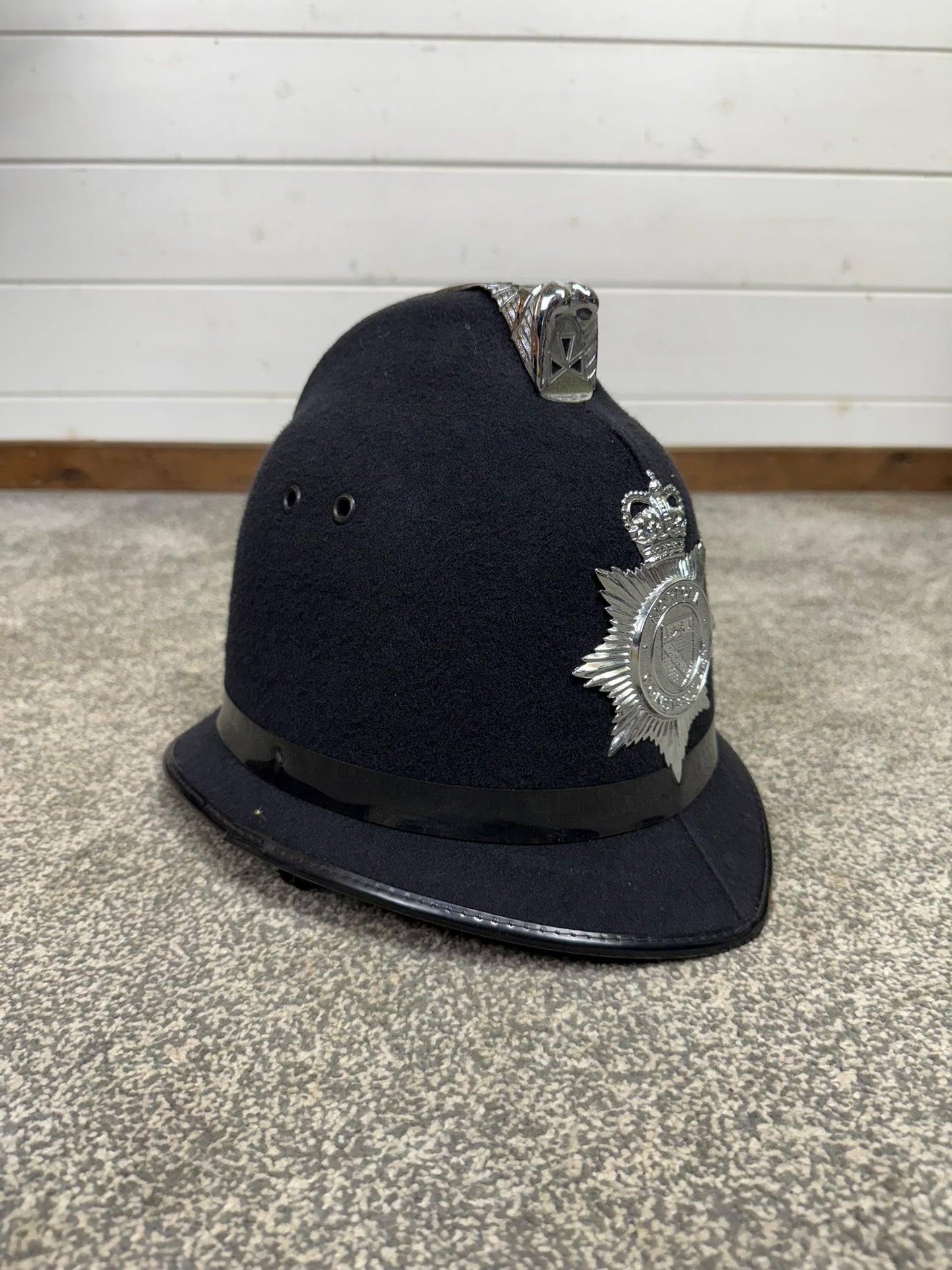 Obsolete Norfolk Constabulary Police Bobby Custodian Helmet Film Collectible