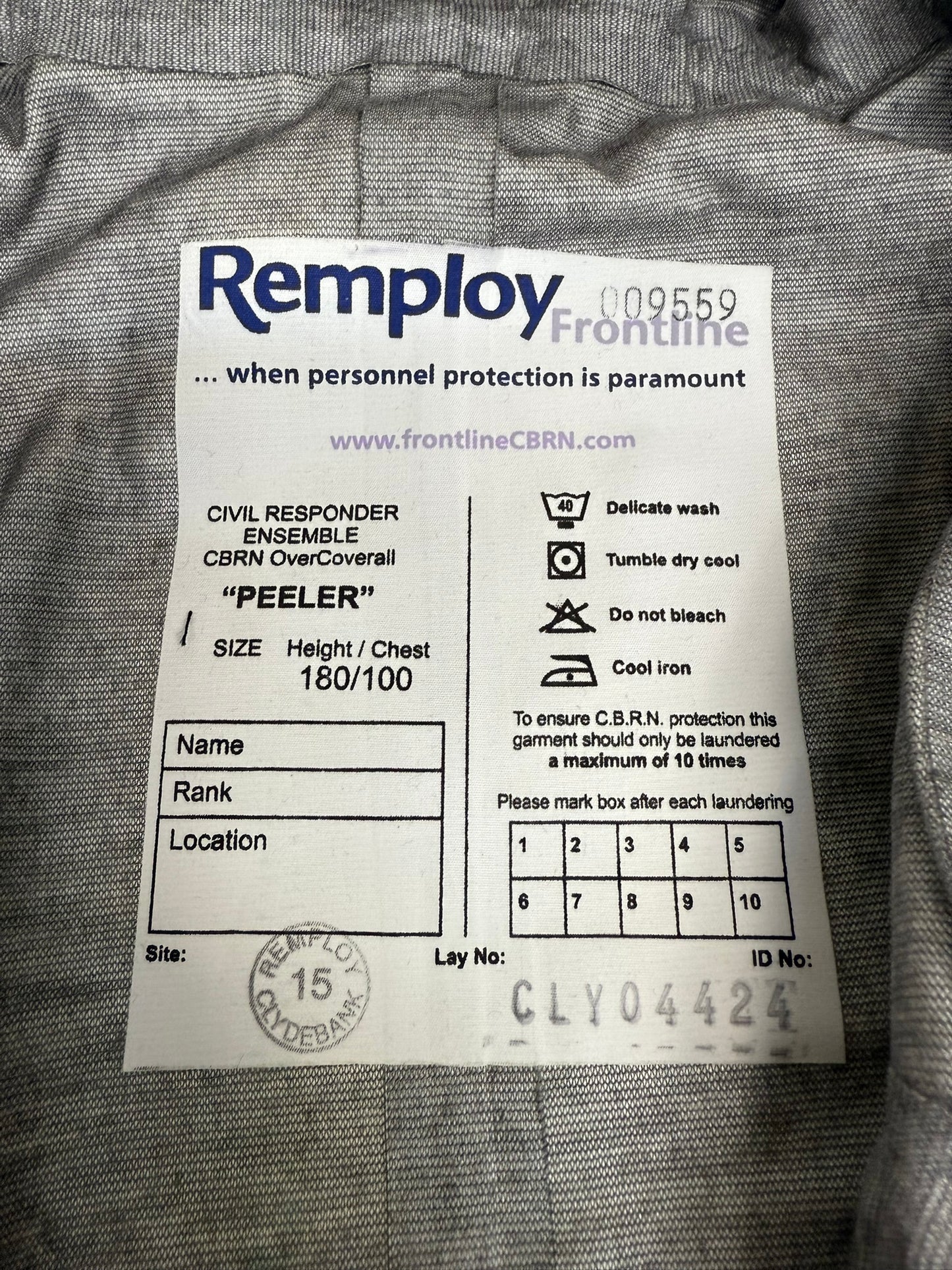 Ex Police Remploy CBRN Coverall Suit Civil Responder Peeler Waterproof - NEW
