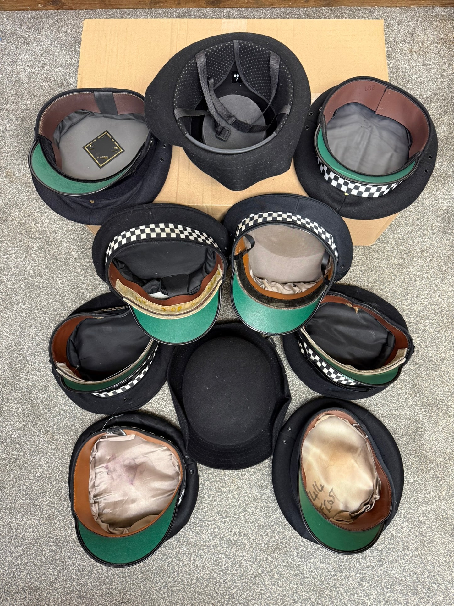 10x Ex Police Peak Cap Bowler Hat Job Lot Theatre Headwear Uniform Film Prop Lot