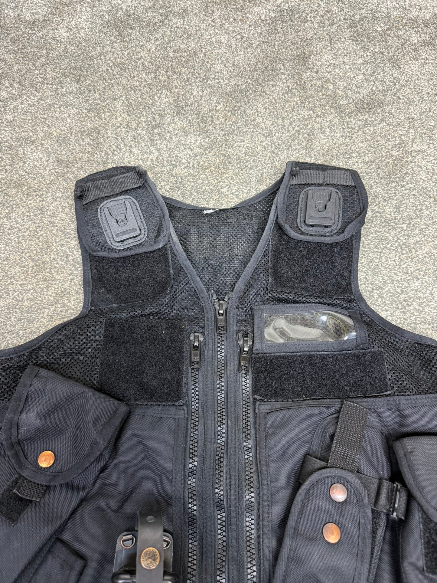 Ex Police Black Arktis Tactical Utility Vest & Pouches Security Airsoft - X Small