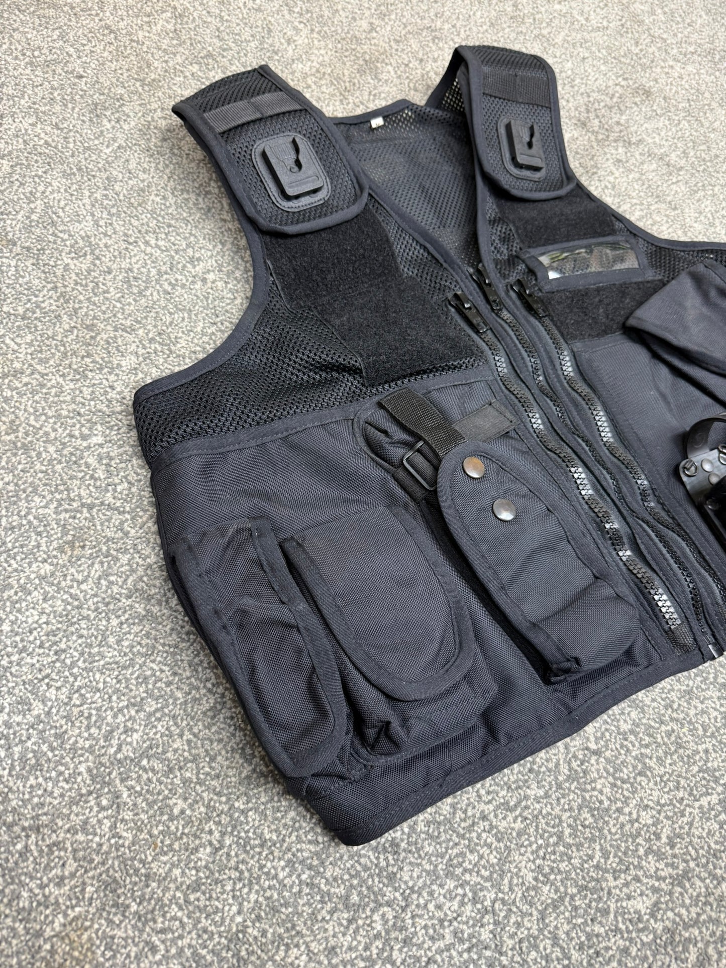 Ex Police Black Arktis Tactical Utility Vest & Pouches Security Airsoft - Medium