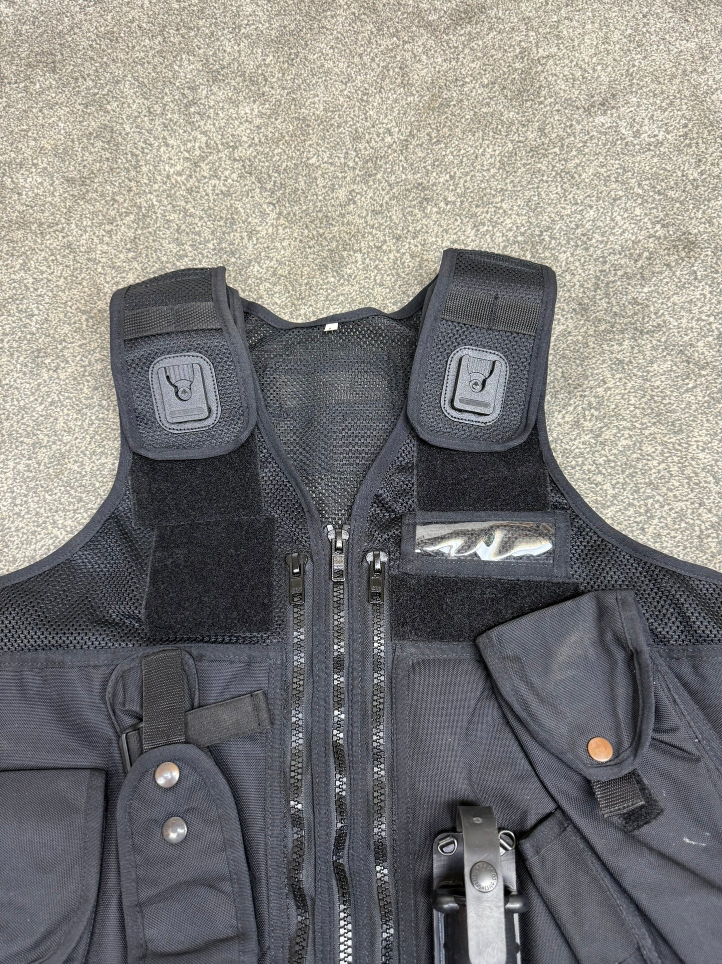 Ex Police Black Arktis Tactical Utility Vest & Pouches Security Airsoft - Medium