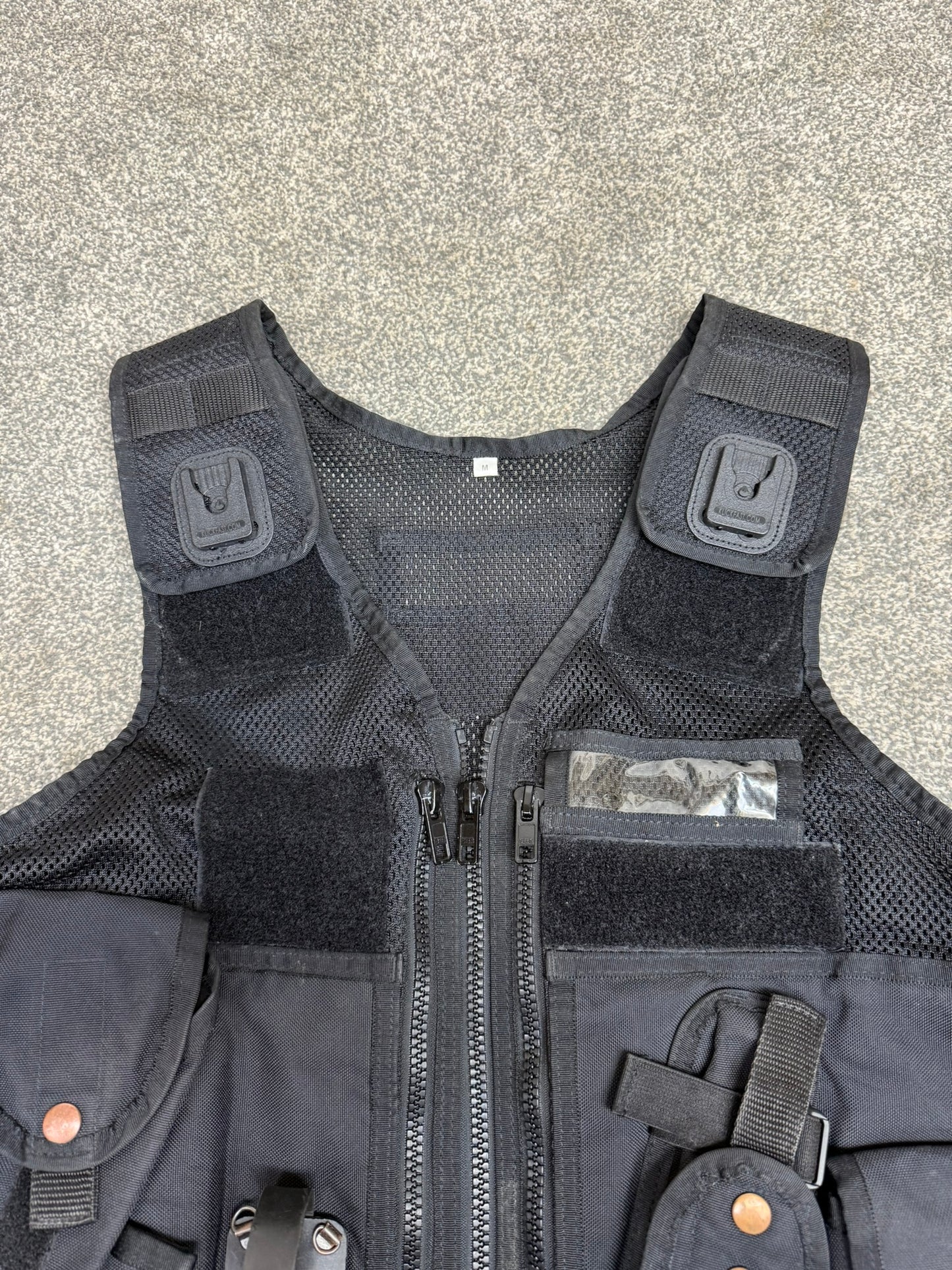 Ex Police Black Arktis Tactical Utility Vest & Pouches Security Airsoft - Medium