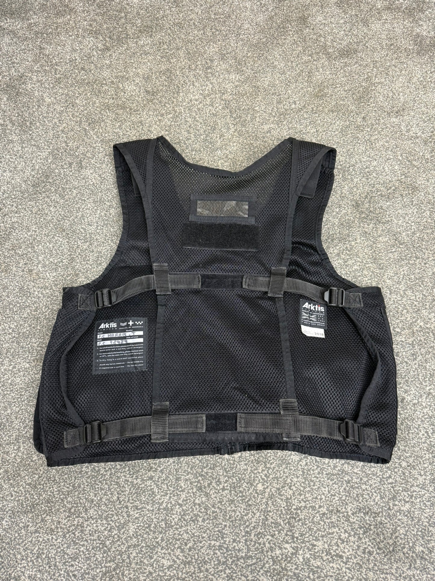 Ex Police Black Arktis Tactical Utility Vest & Pouches Security Airsoft - Medium