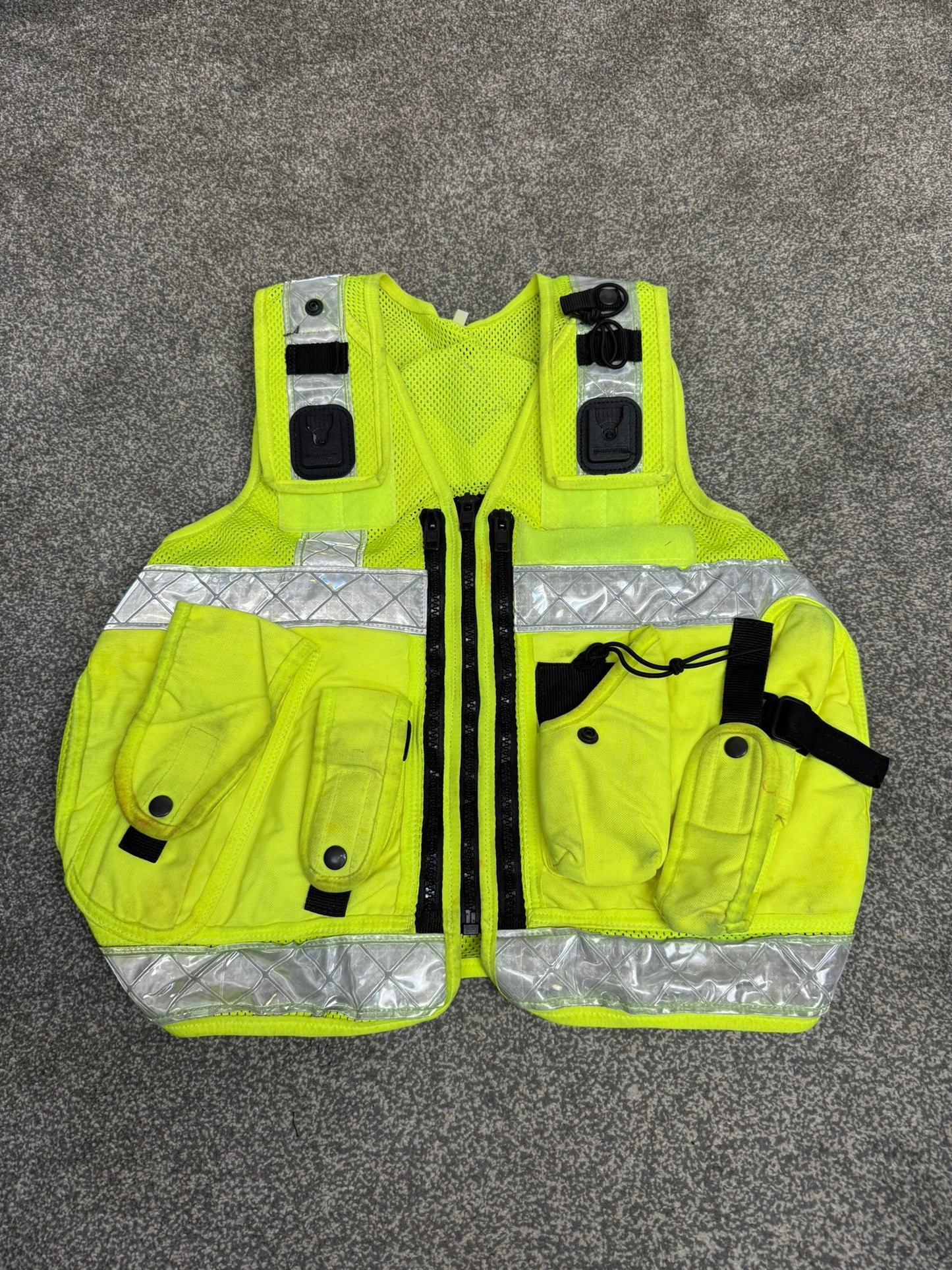 Ex Police Hi Vis Utility Tac Vest Security Patrol Equipment Vest Marshall - X Small