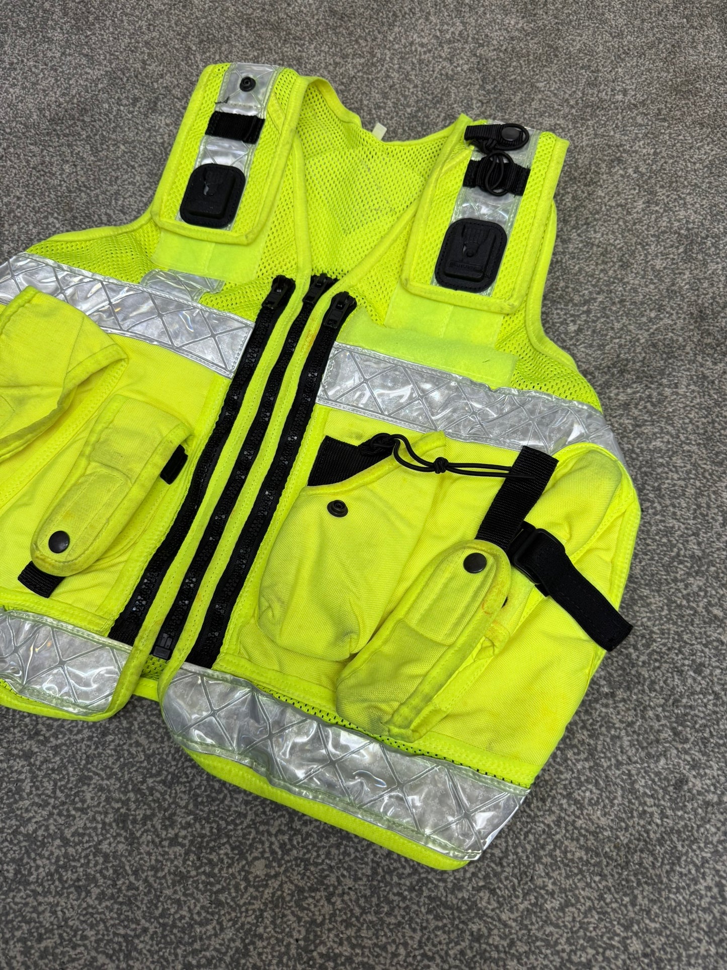 Ex Police Hi Vis Utility Tac Vest Security Patrol Equipment Vest Marshall - X Small