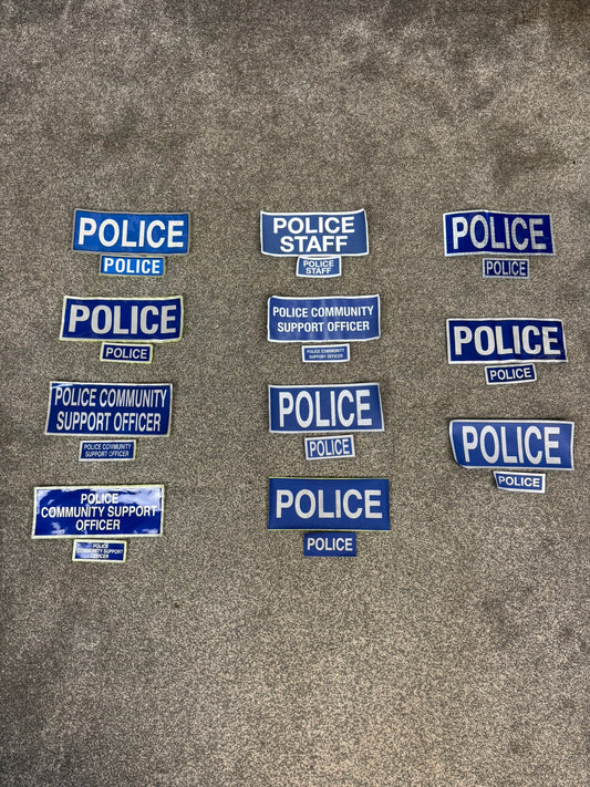 Genuine Ex POLICE Badge Set Hook & Loop Film TV Uniform Collector