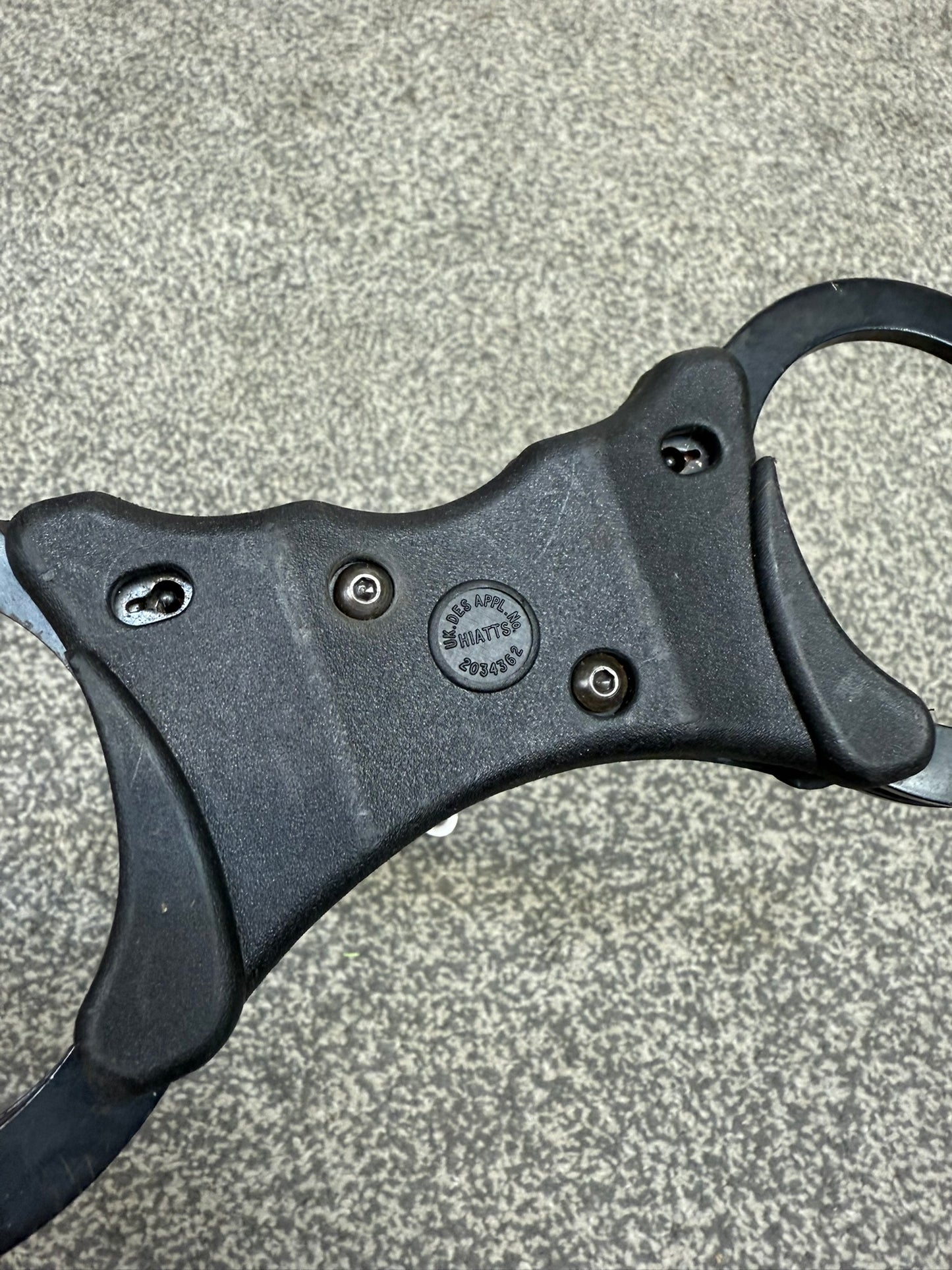 Ex Police Black Hiatt Rigid Handcuffs Genuine Cuff With Key Security Collectable
