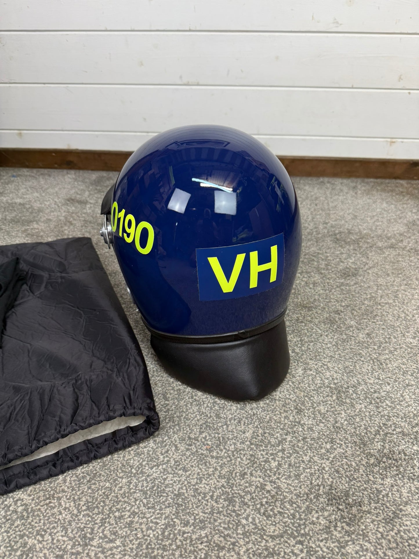 Ex Police Riot Helmet Defender & Bag 58-59cm VGC Genuine Obsolete Collectable