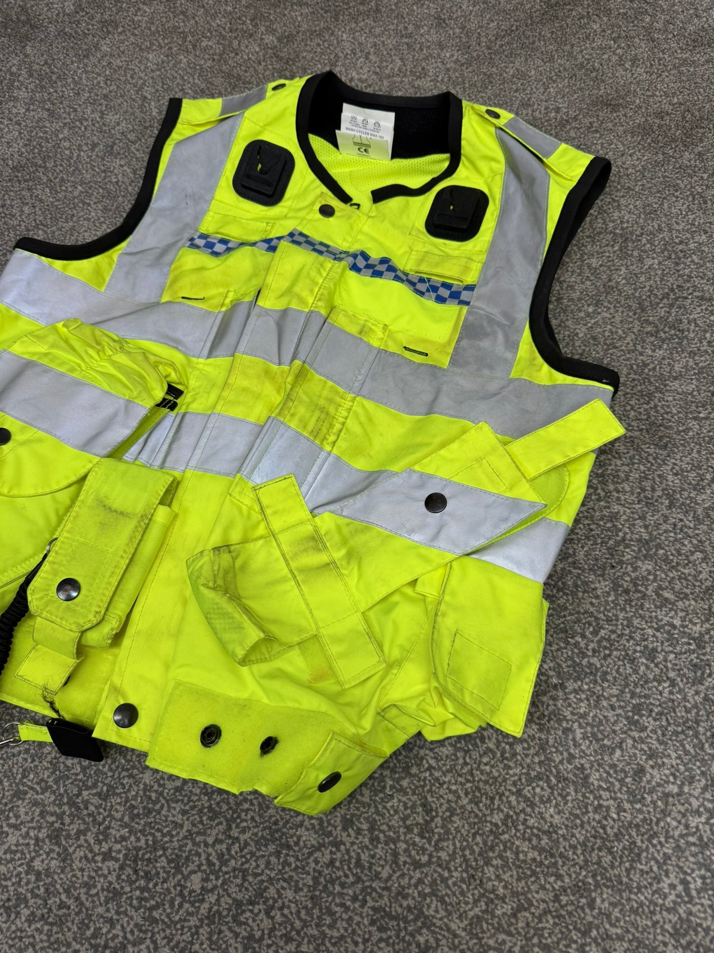 Ex Police Hi Vis Utility Vest Equipment Vest Gilet Yaffy 232 LARGE Patrol Security