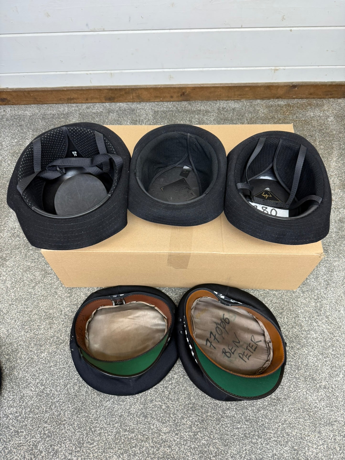 11x Ex Police Peak Cap Bowler Hat Job Lot Theatre Headwear Uniform Film Prop Lot