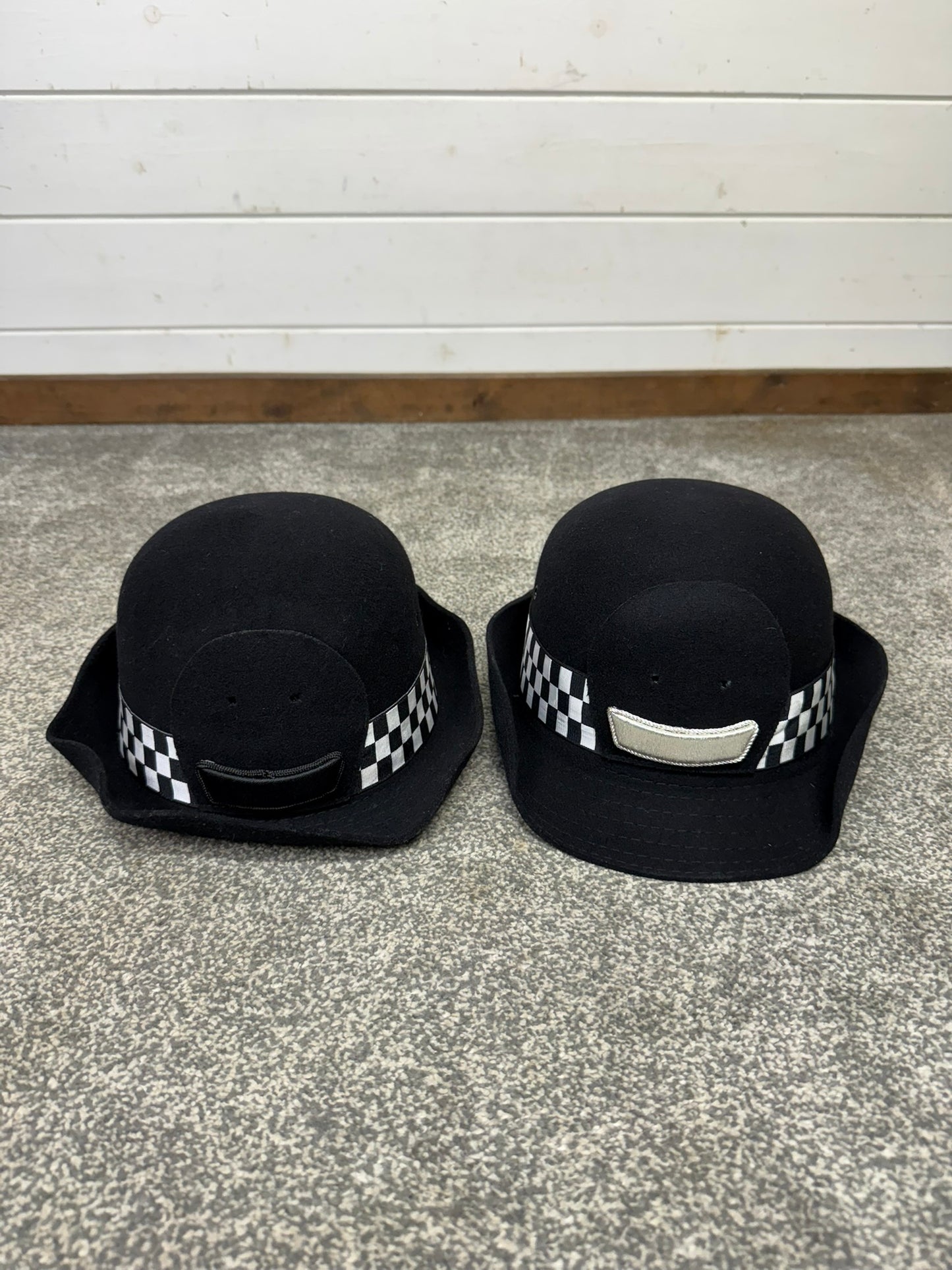 2x Ex WPC Police Bowler Hat With Rank 55cm Film TV Prop Collector Display