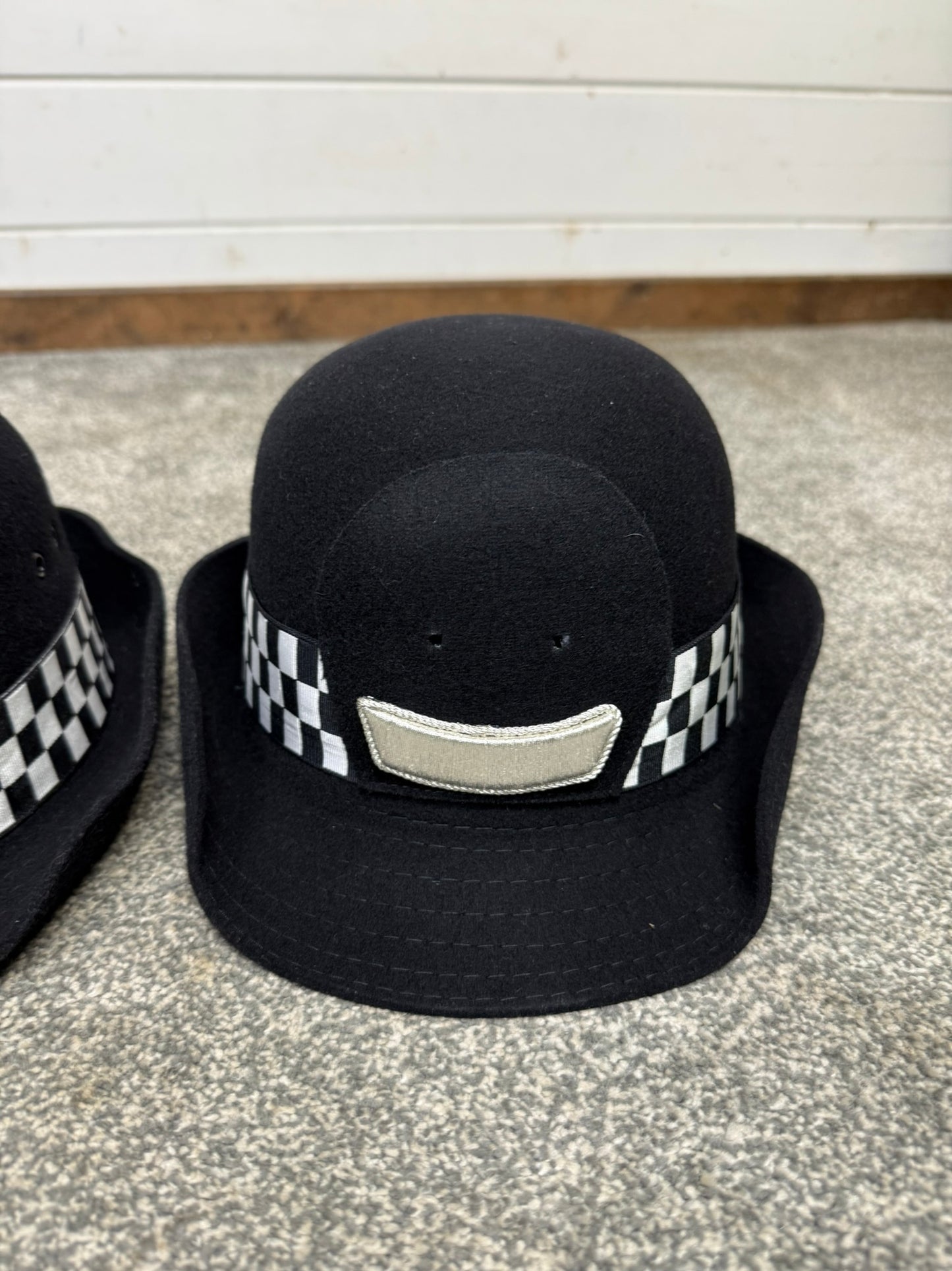 2x Ex WPC Police Bowler Hat With Rank 55cm Film TV Prop Collector Display