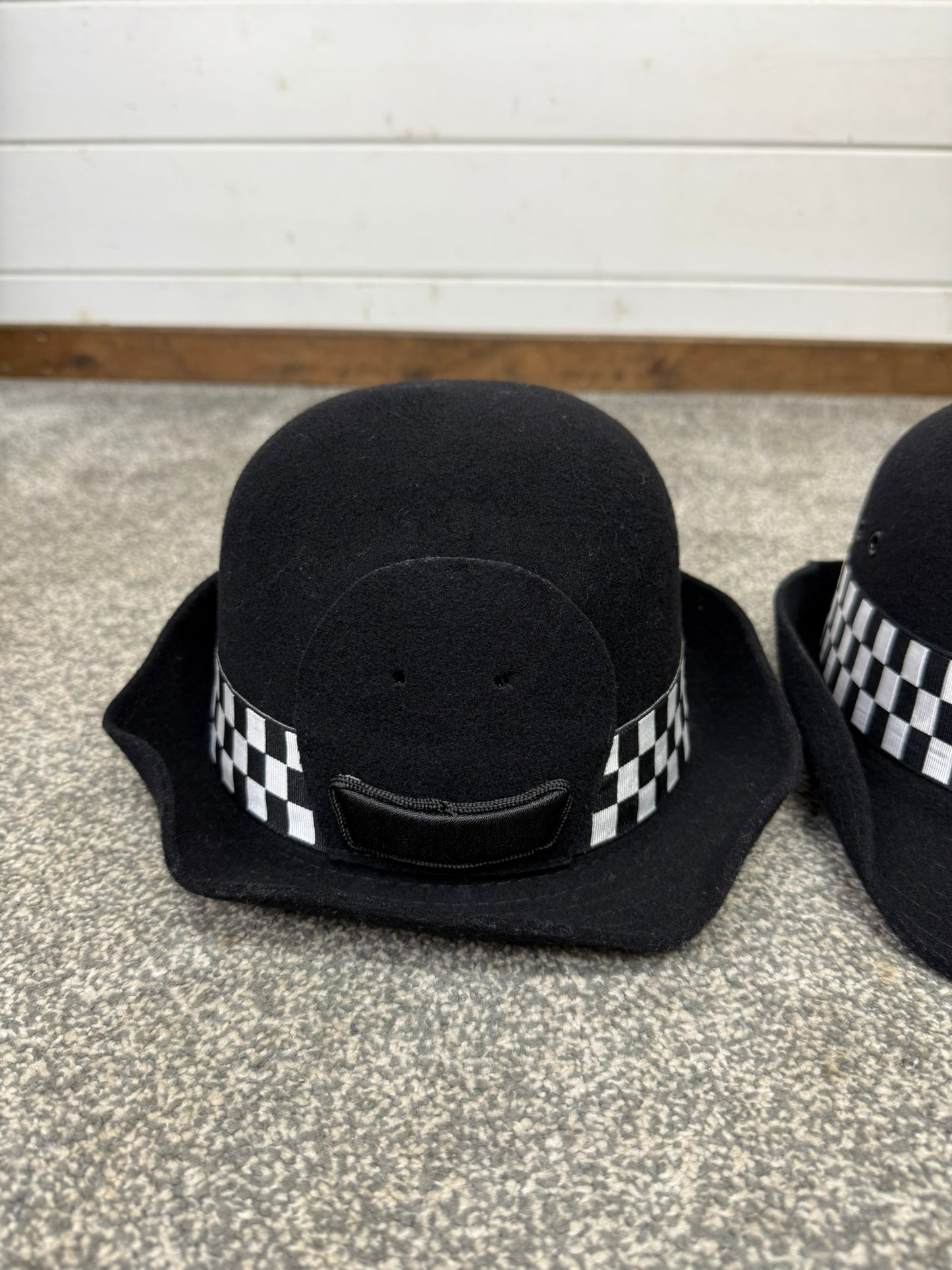 2x Ex WPC Police Bowler Hat With Rank 55cm Film TV Prop Collector Display