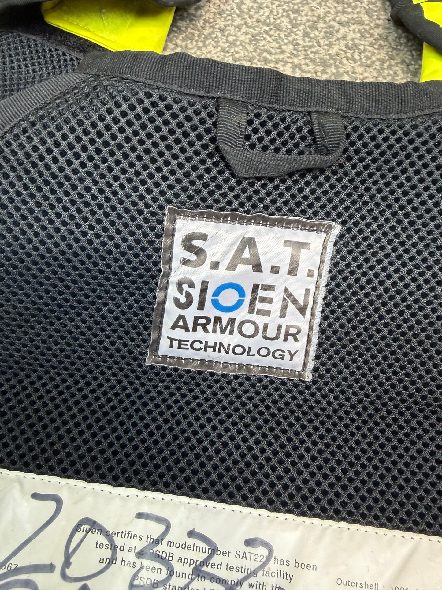 Ex Police SAT Sioen Hi Vis Body Armour Cover BADGED Security Patrol SIA Bouncer