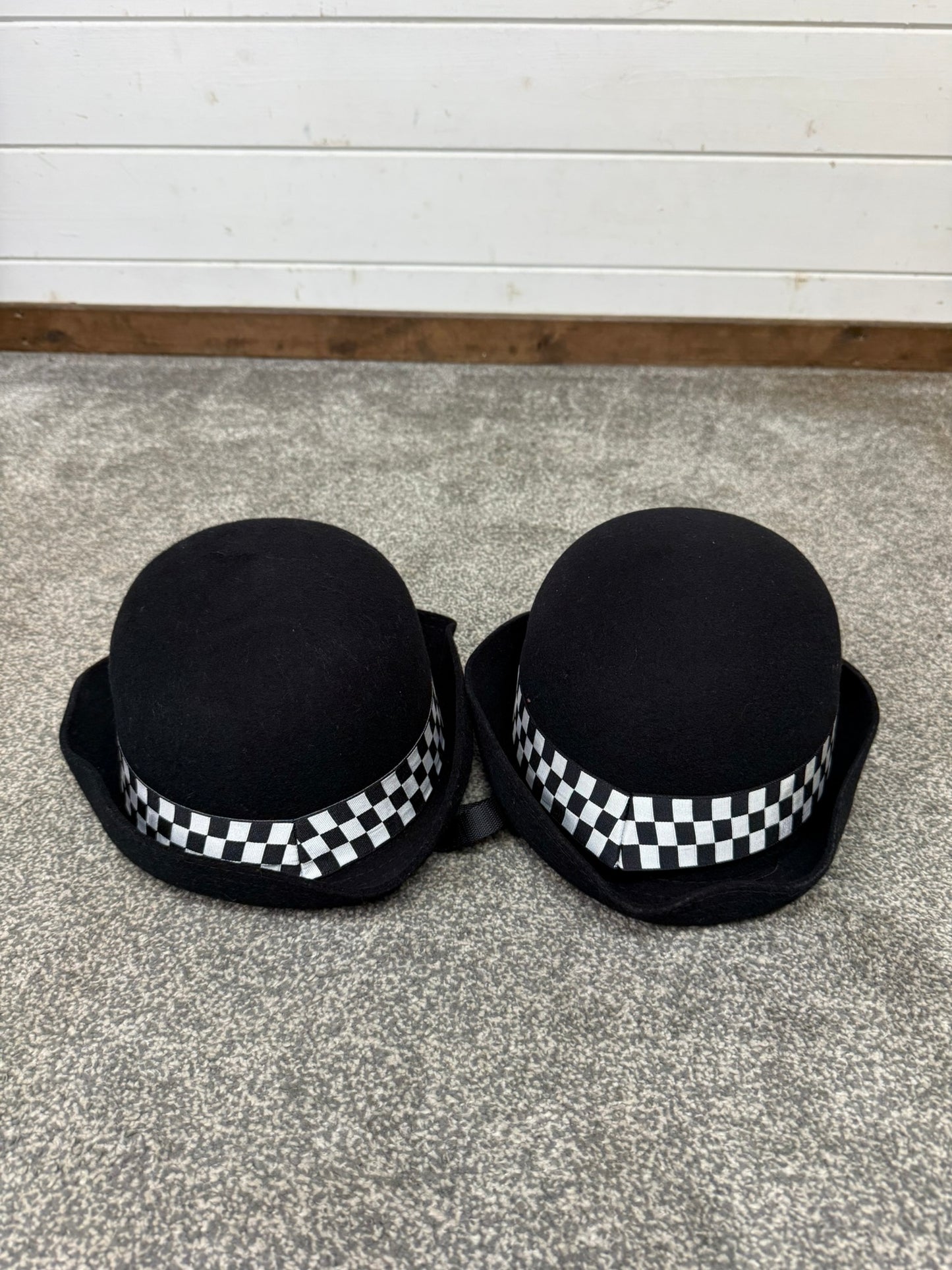 2x Ex WPC Police Bowler Hat With Rank 55cm Film TV Prop Collector Display