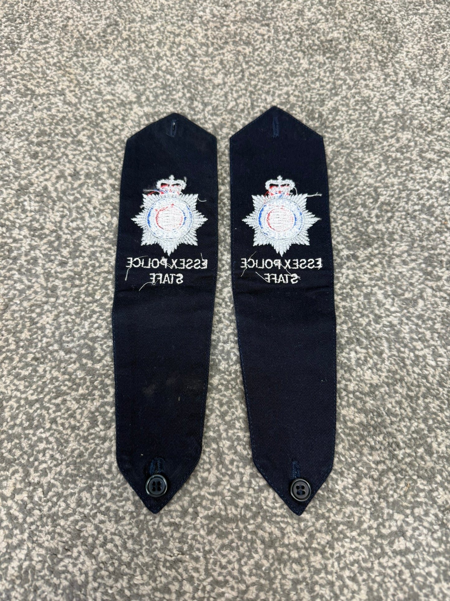 Ex Essex Police Staff Epaulette Pairs TV Film Uniform Prop Collector Display