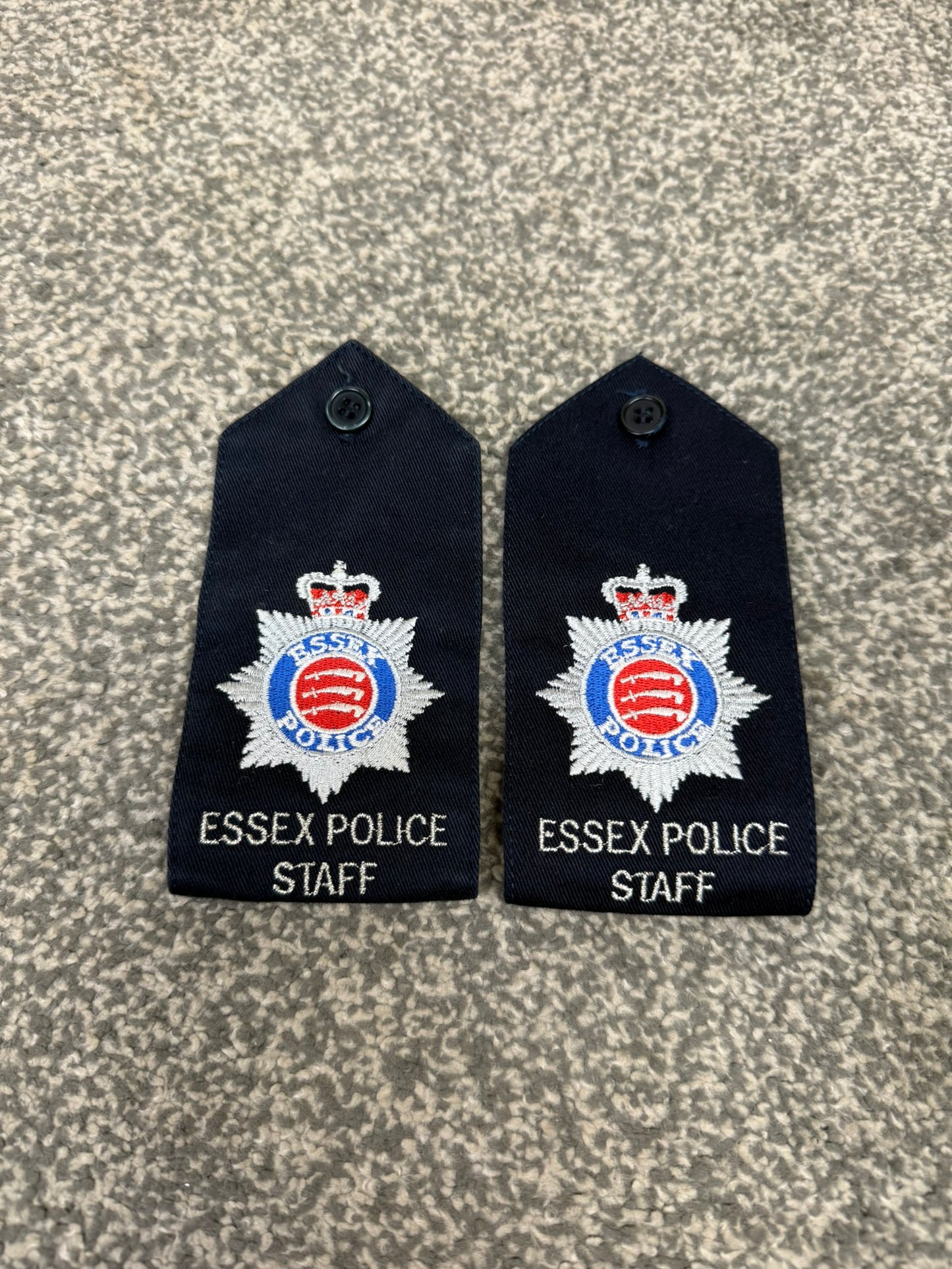 Ex Essex Police Staff Epaulette Pairs TV Film Uniform Prop Collector Display
