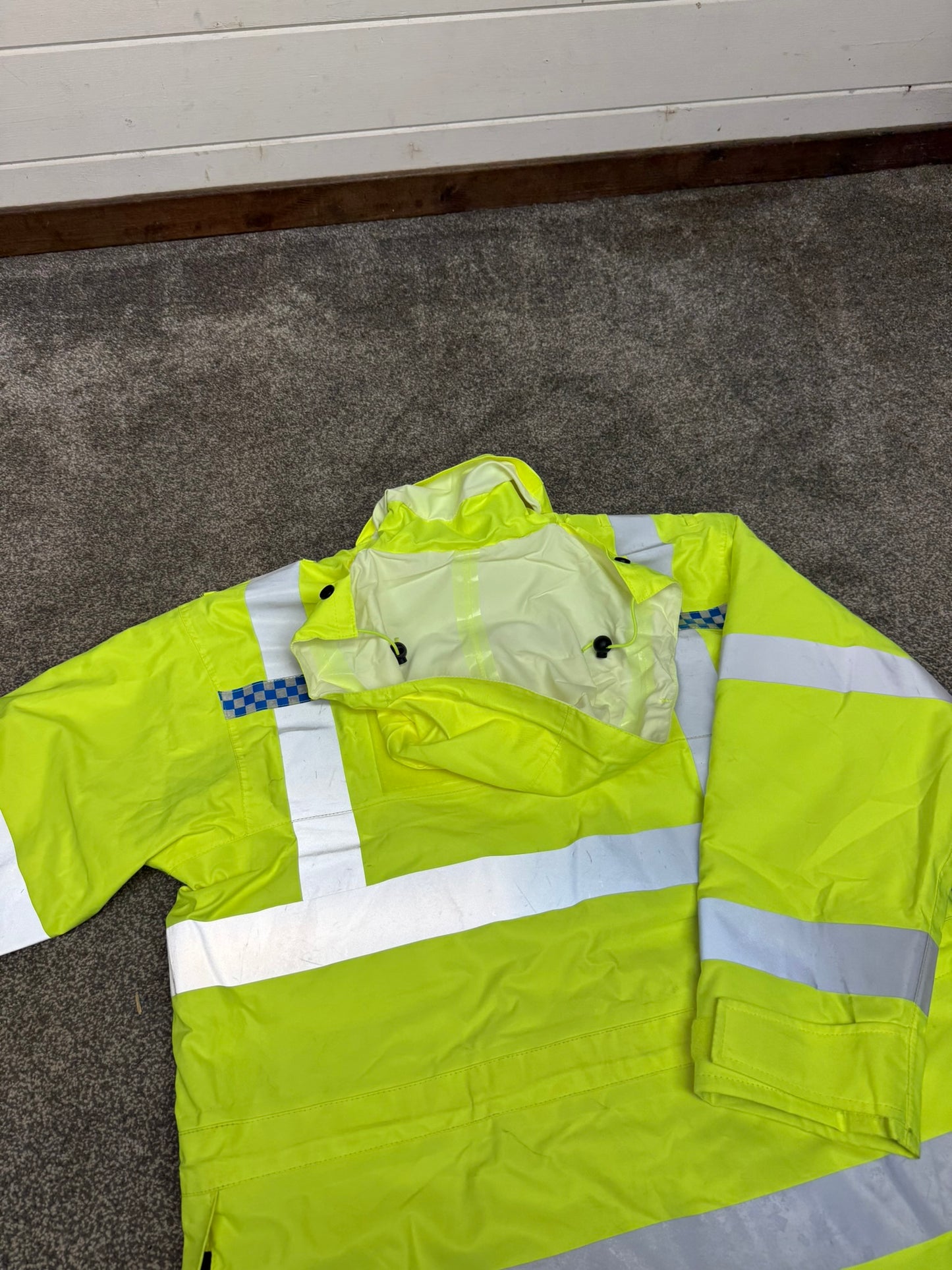Ex Police Hi Vis 3/4 Waterproof Anorak Coat Security Recovery Jacket Model 789