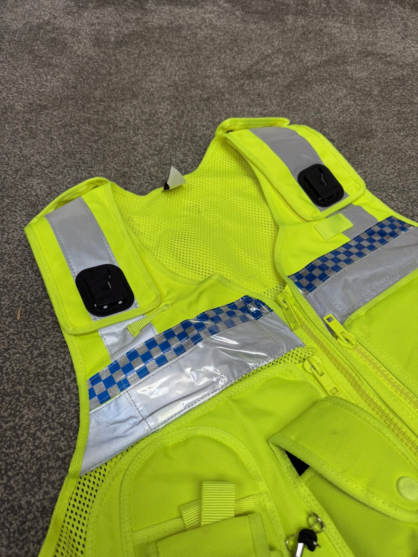 Ex Police Protec Tactical Vest Hi Vis Chequered Security Utility Patrol Vest LRG