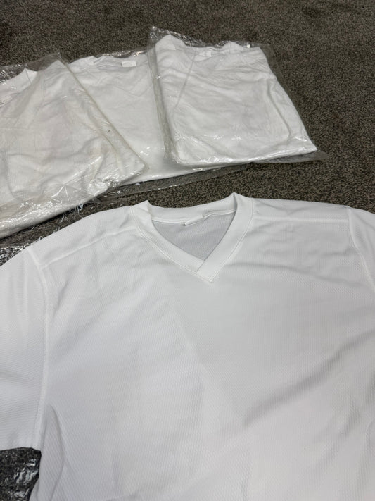 4x Ex Police White Wicker Wicking T-Shirts Job Lot MEDIUM Security Uniform