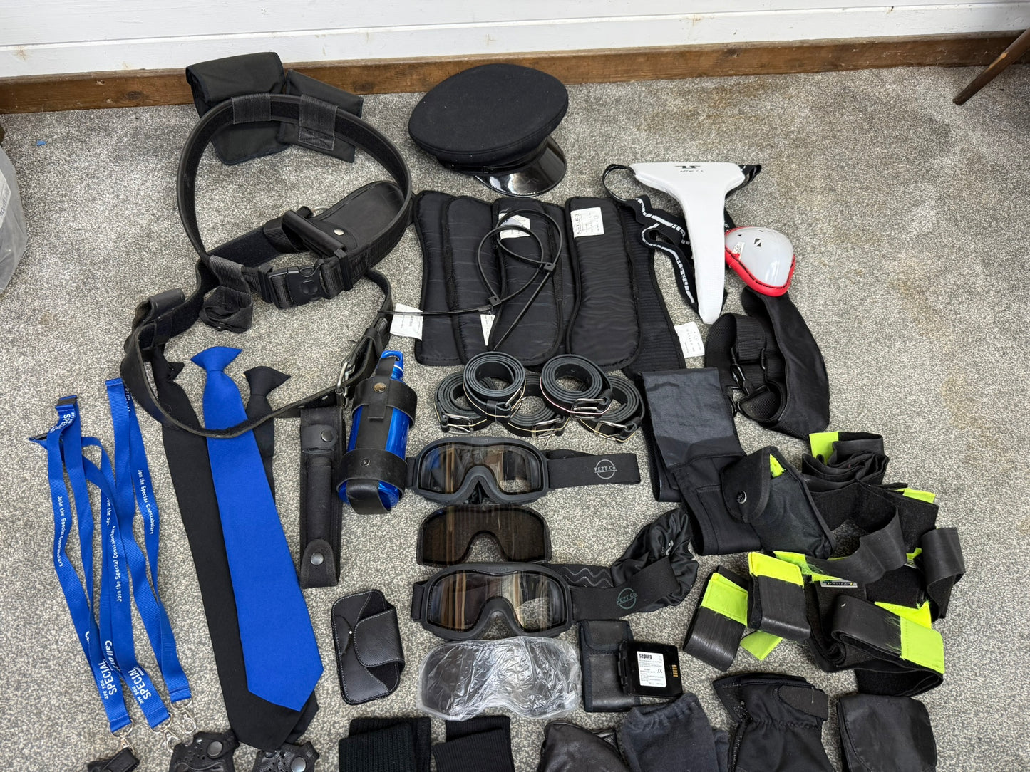 Ex Police Accessory Job Lot Belts Pouches Gloves Cap Goggles Security Lot