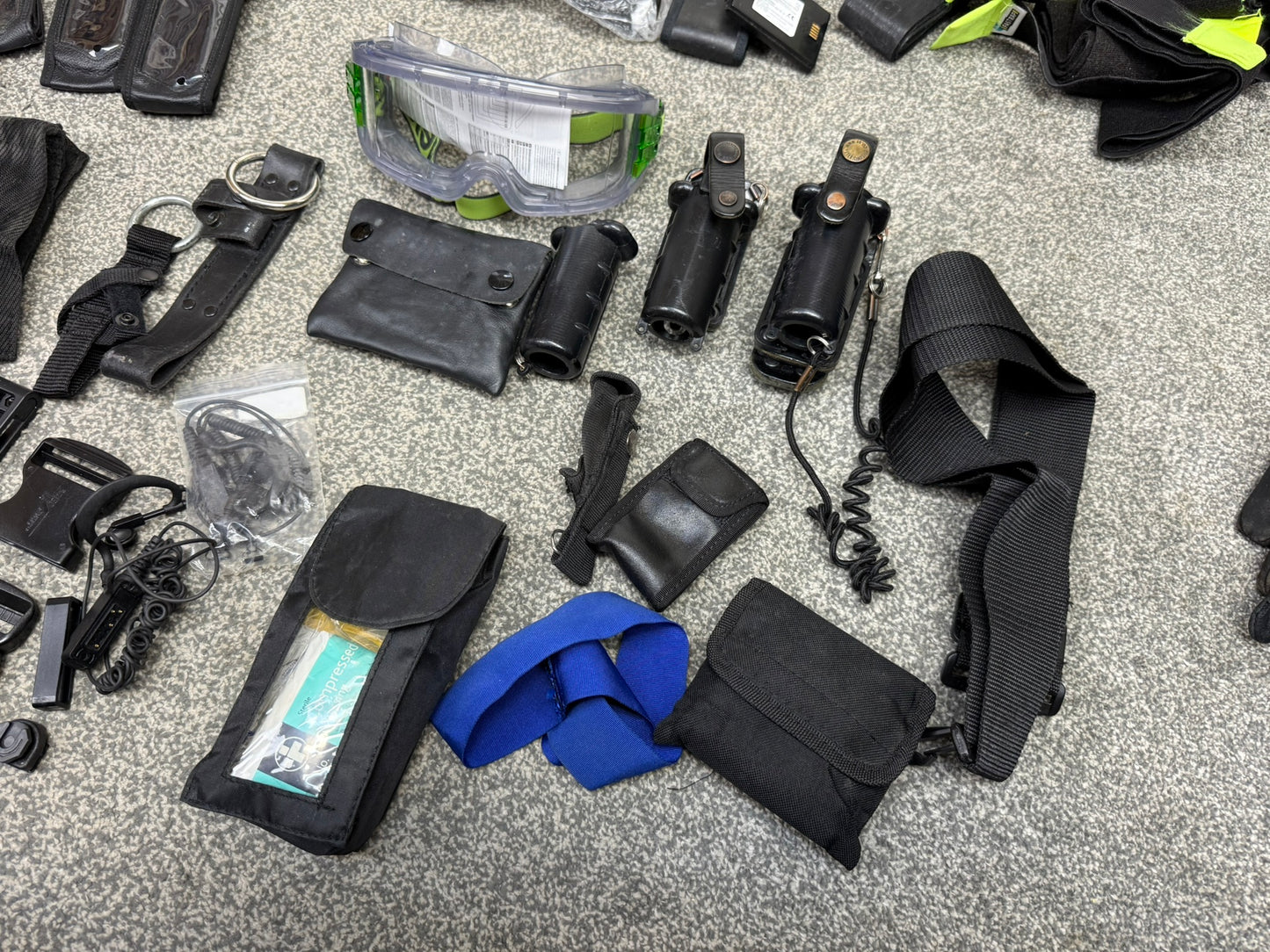 Ex Police Accessory Job Lot Belts Pouches Gloves Cap Goggles Security Lot