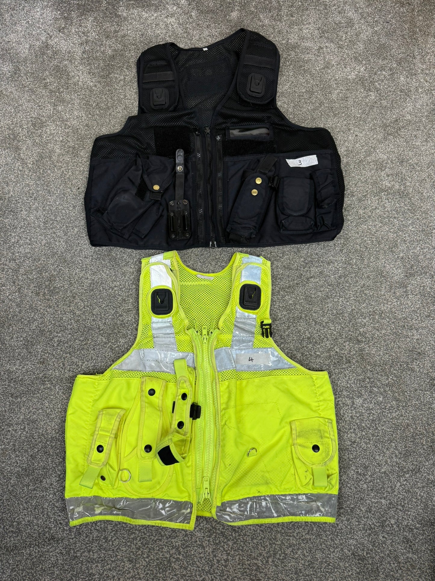 8x Ex Police Utility Tac Vest Job Lot Black & Hi-Vis Security Equipment Patrol