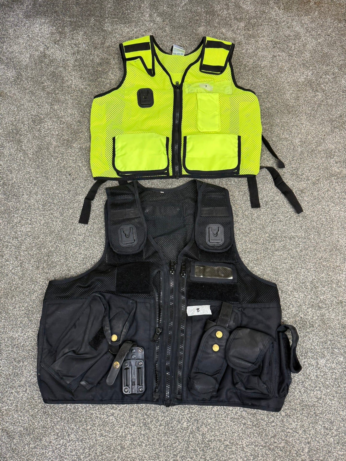 8x Ex Police Utility Tac Vest Job Lot Black & Hi-Vis Security Equipment Patrol