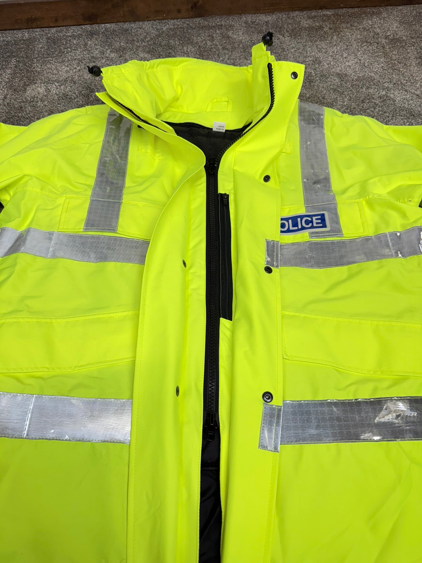 Ex Police Hi Vis Waterproof Jacket Coat With Liner Film TV Uniform Prop - Badged