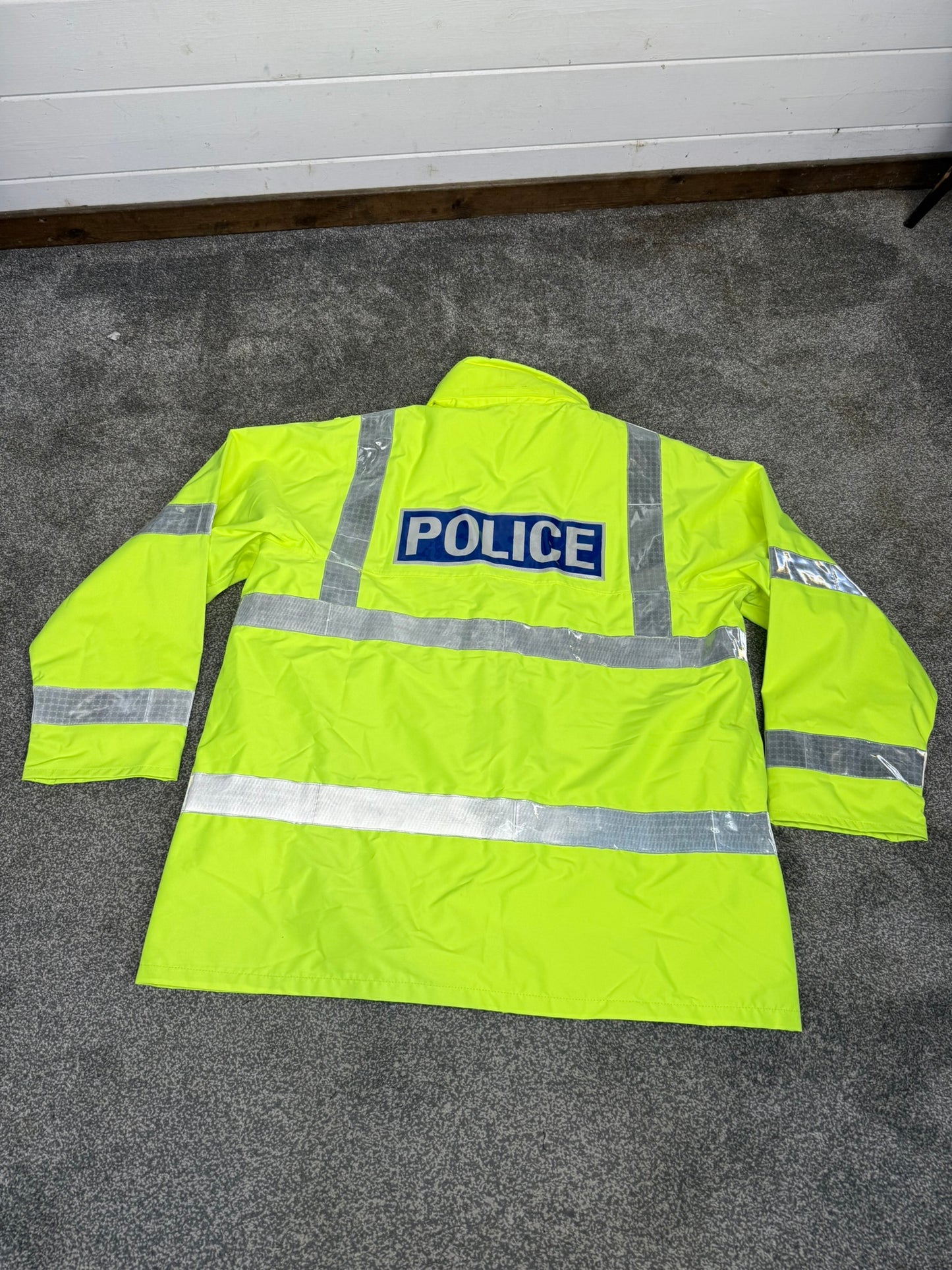 Ex Police Hi Vis Waterproof Jacket Coat With Liner Film TV Uniform Prop - Badged