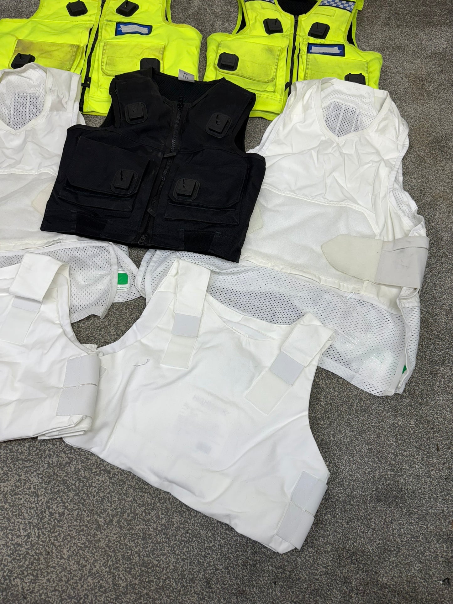 7x Ex Police Body Armour Cover Vest Job Lot Overt & Covert Security Film TV