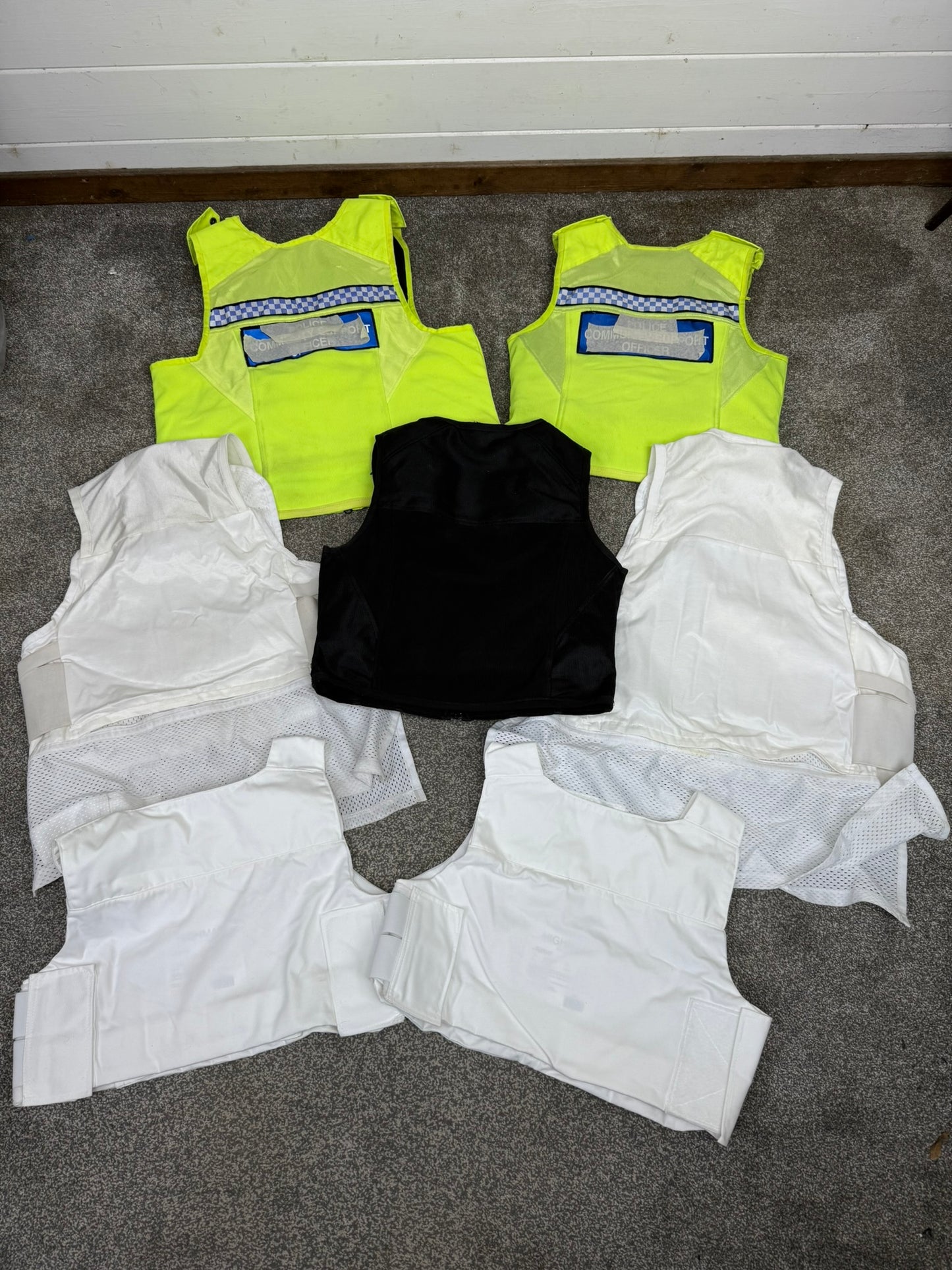7x Ex Police Body Armour Cover Vest Job Lot Overt & Covert Security Film TV