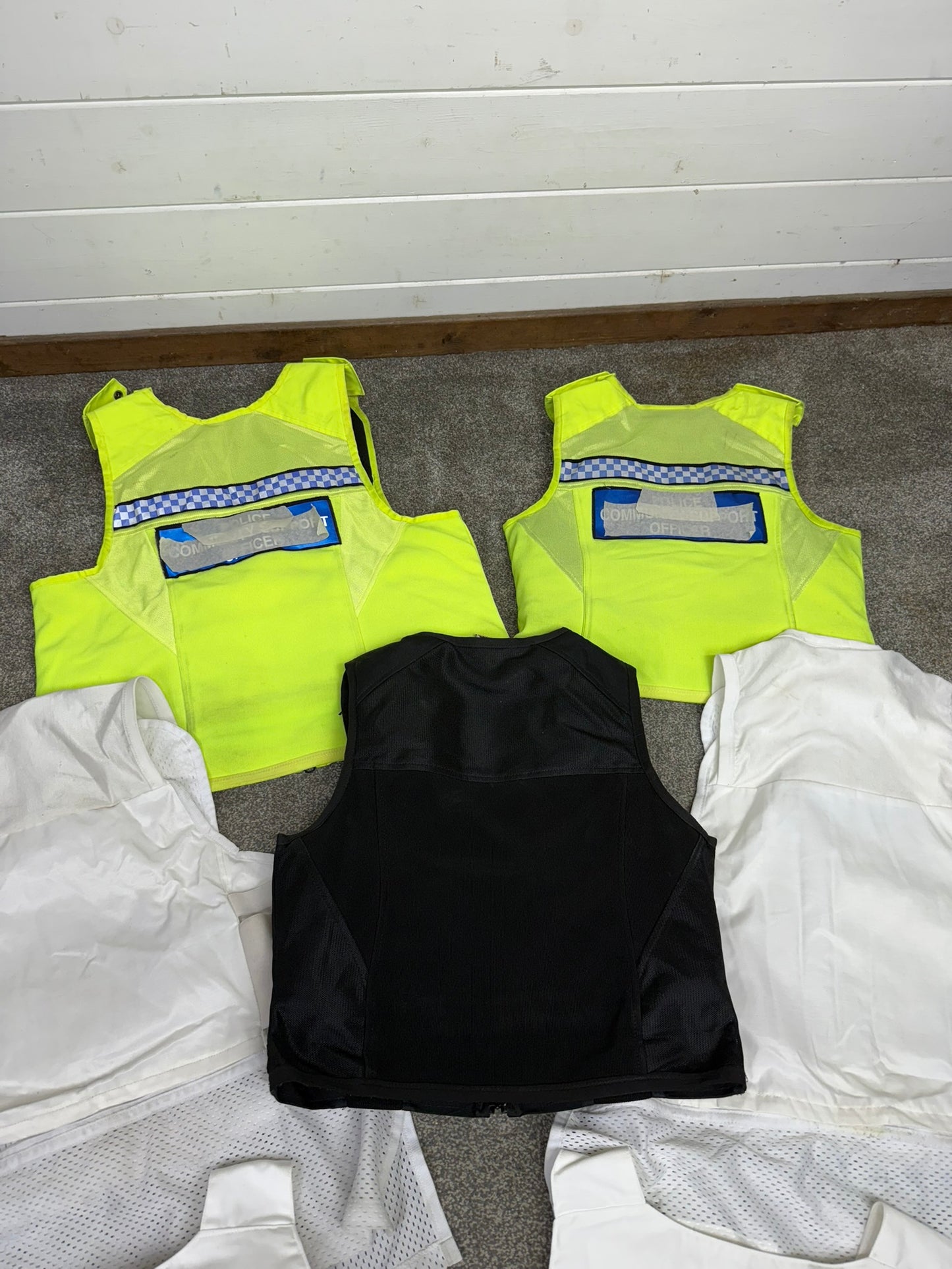 7x Ex Police Body Armour Cover Vest Job Lot Overt & Covert Security Film TV