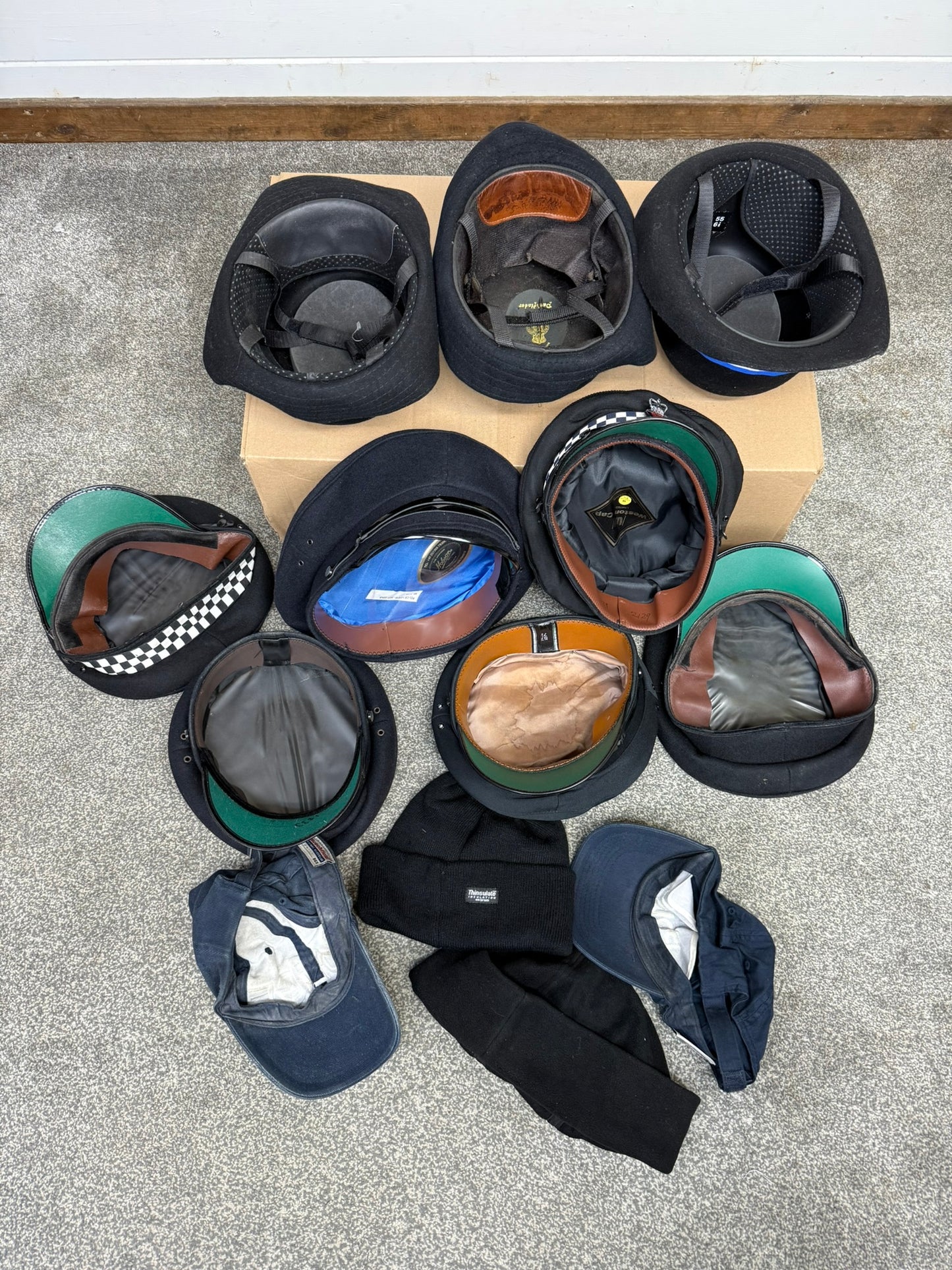 Ex Police Peak Cap Bowler Hat Cap Job Lot Theatre Headwear Uniform Film Prop Lot