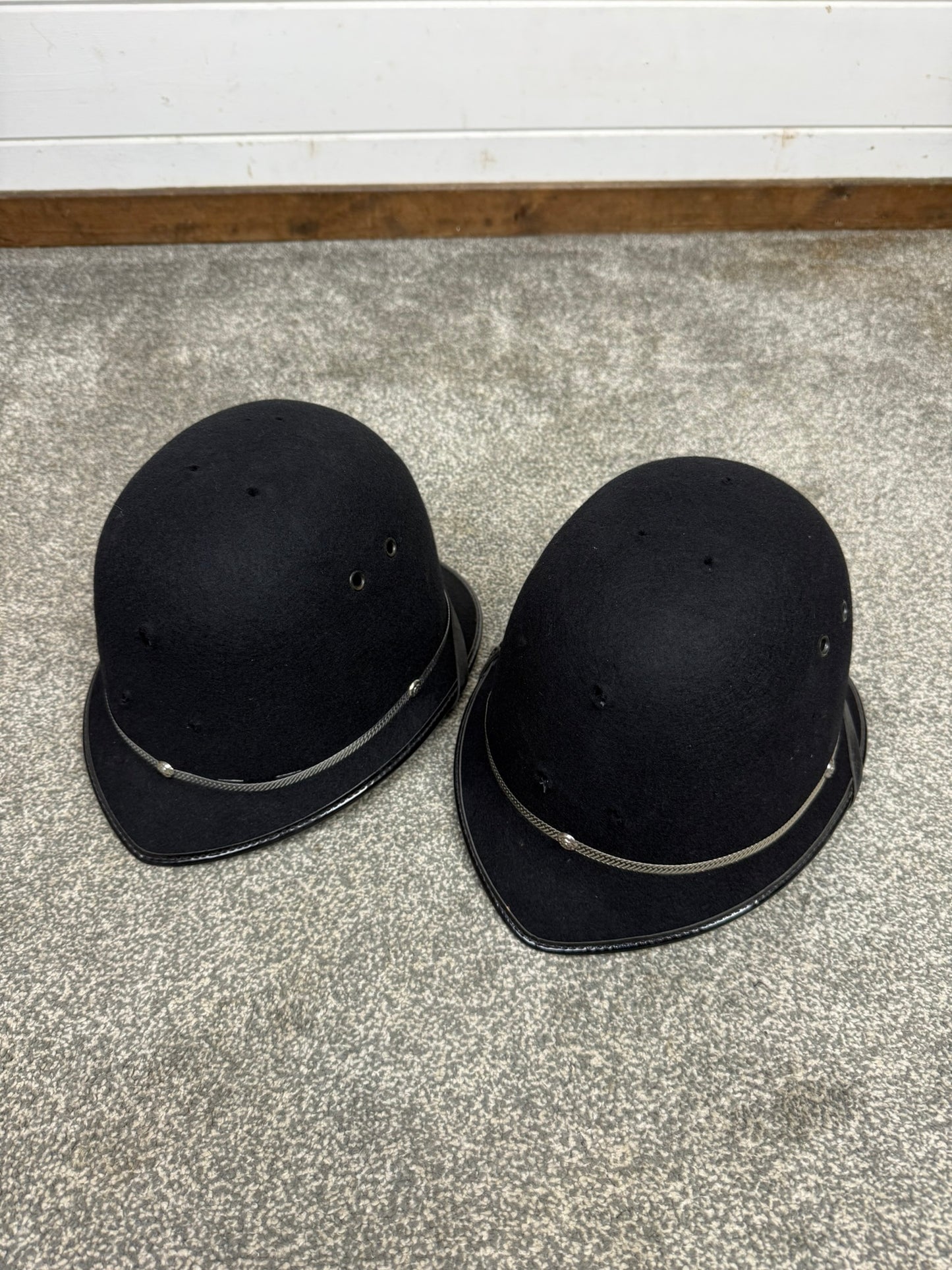 2x Ex Police Custodian Bobby Helmet Job Lot Rose Top Helmet