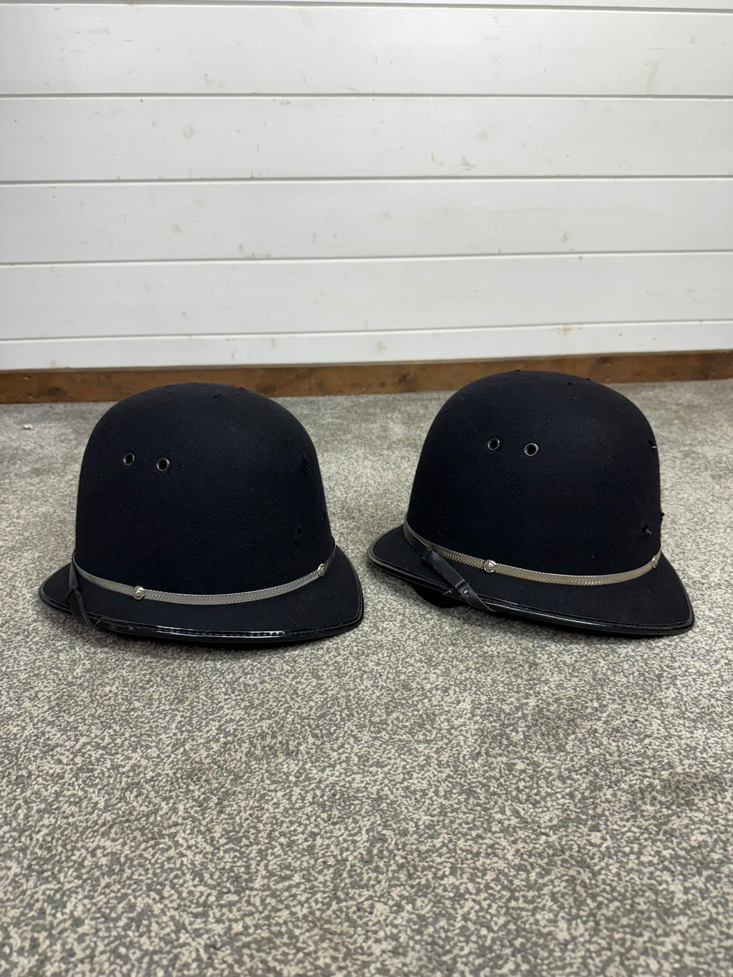 2x Ex Police Custodian Bobby Helmet Job Lot Rose Top Helmet