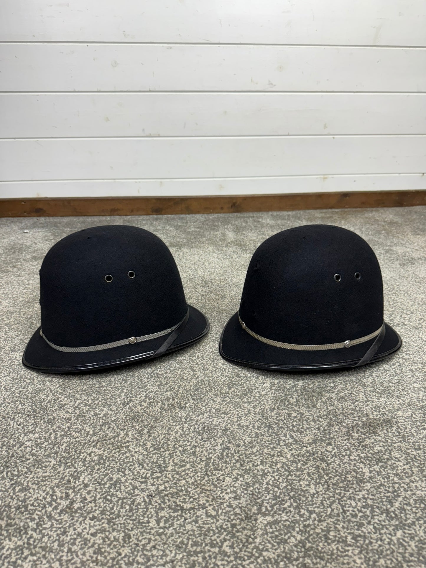 2x Ex Police Custodian Bobby Helmet Job Lot Rose Top Helmet