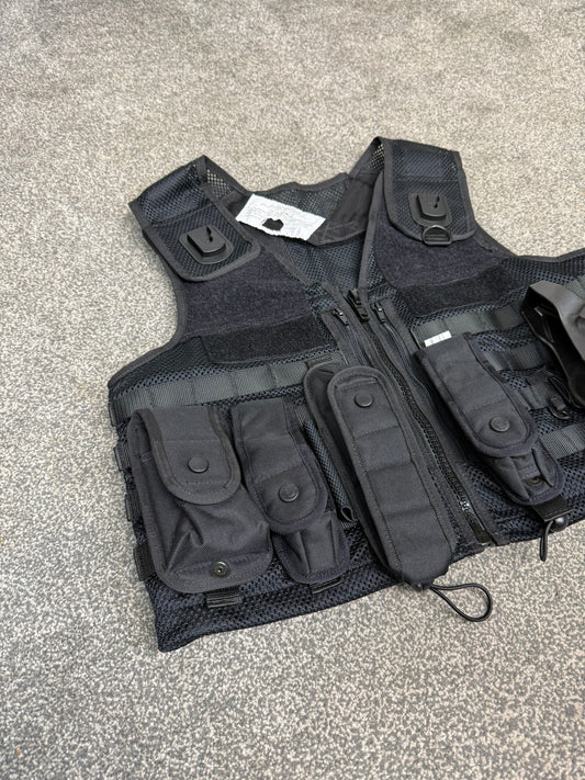 Safariland Black Molle Vest Taser Holster & Pouches Tactical Security Vest - Medium