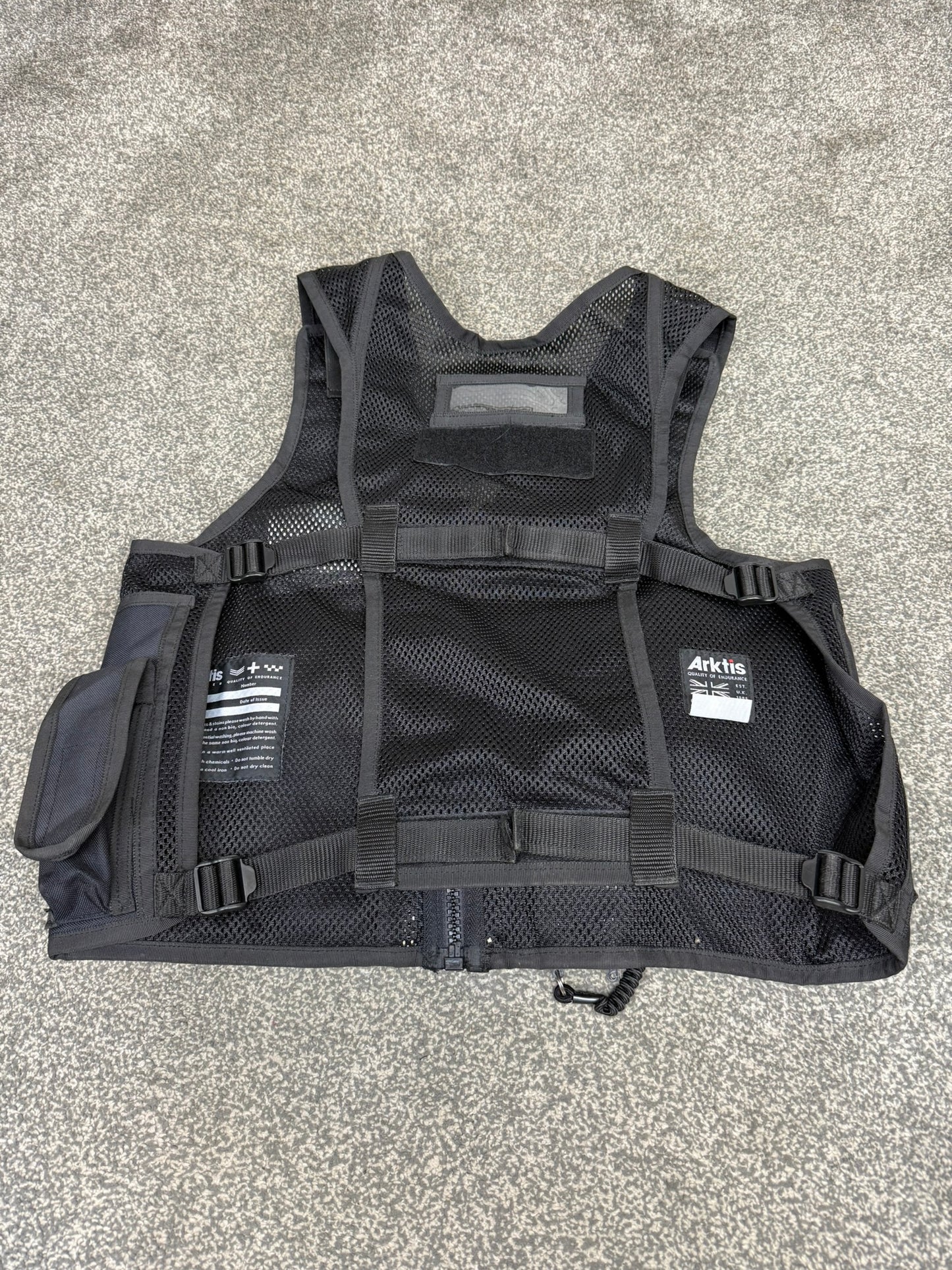 Ex Police Black Arktis Tactical Utility Vest & Pouches Security Airsoft - Small