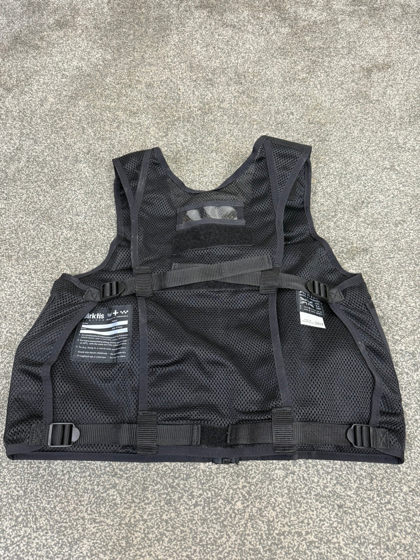 Ex Police Black Arktis Tactical Utility Vest & Pouches Security Airsoft - Large